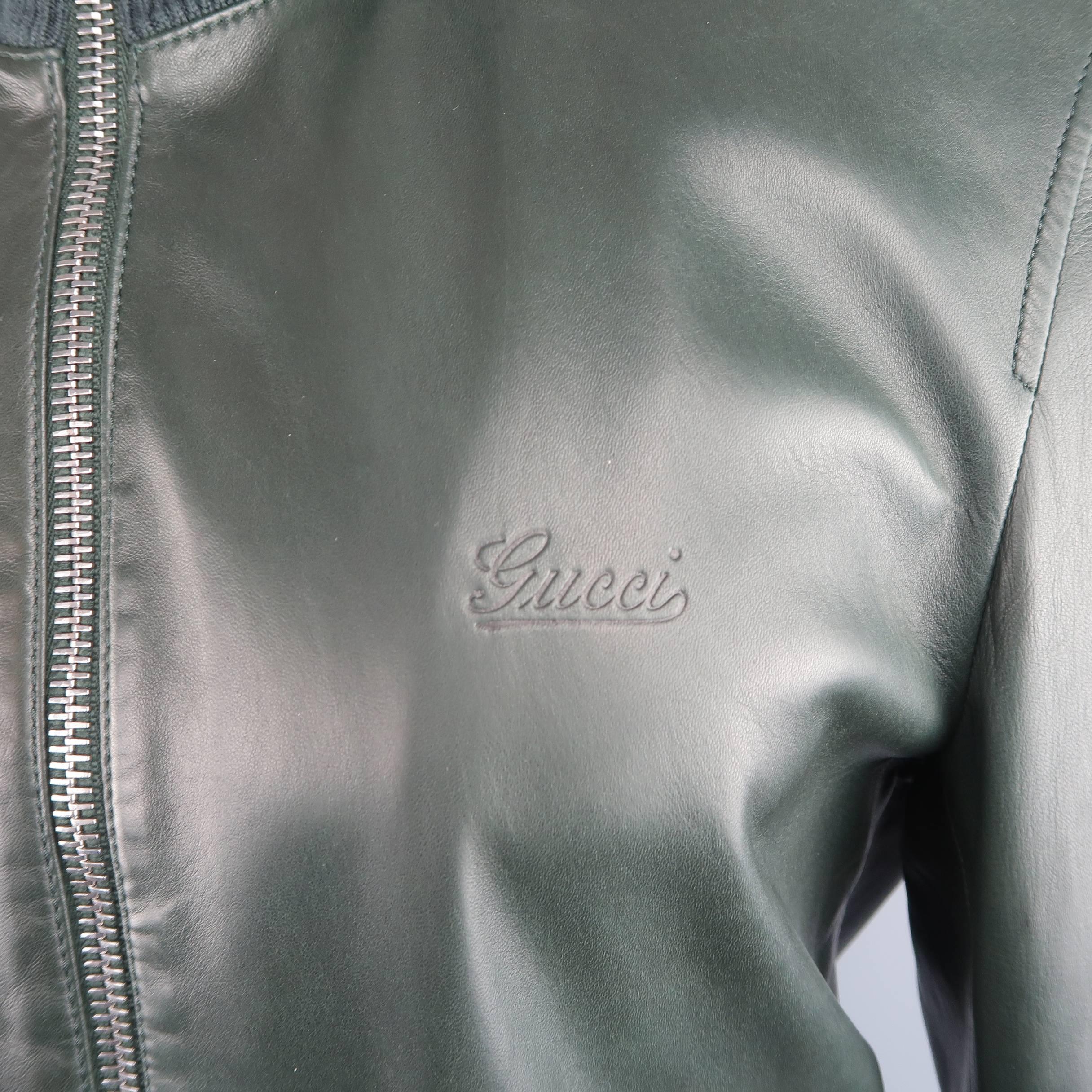 gucci green leather jacket