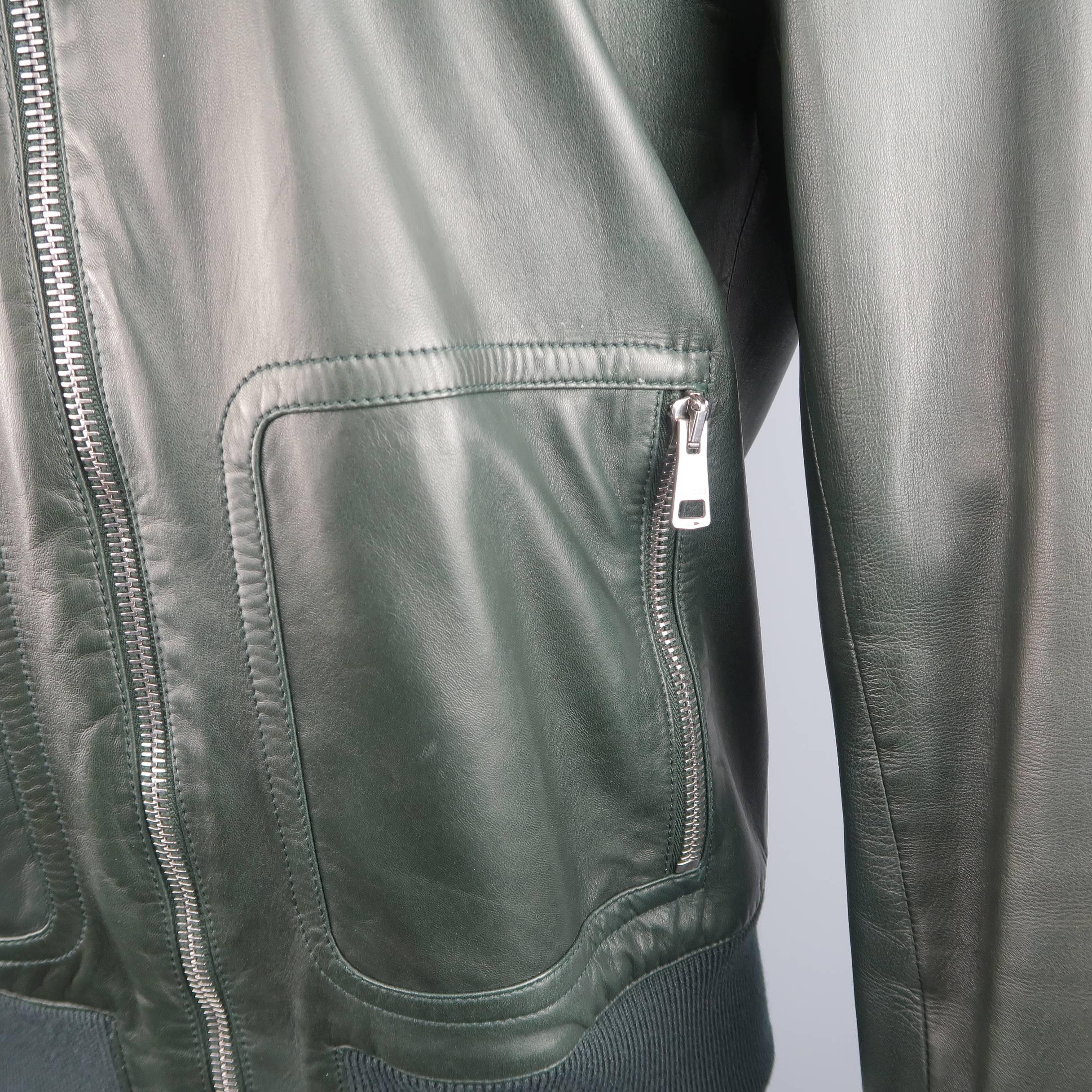 green leather bomber jacket