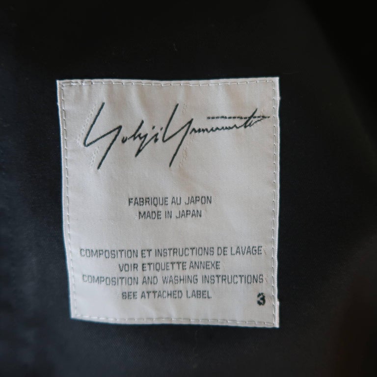 Yohji Yamamoto Black Cotton Open Front Jacket at 1stDibs