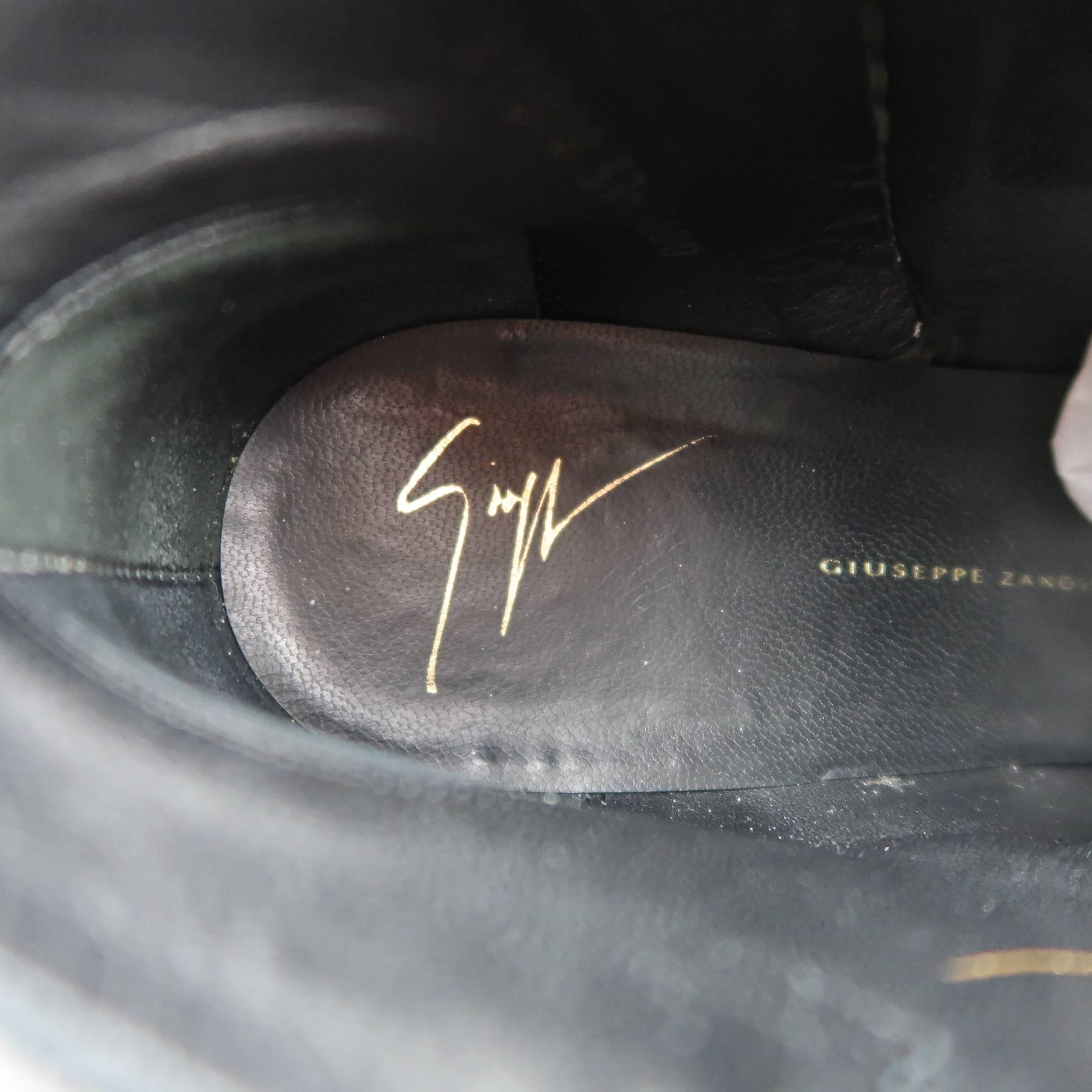 GIUSEPPE ZANOTTI Size 7.5 Black & White Snake Leather Ankle Boots 3