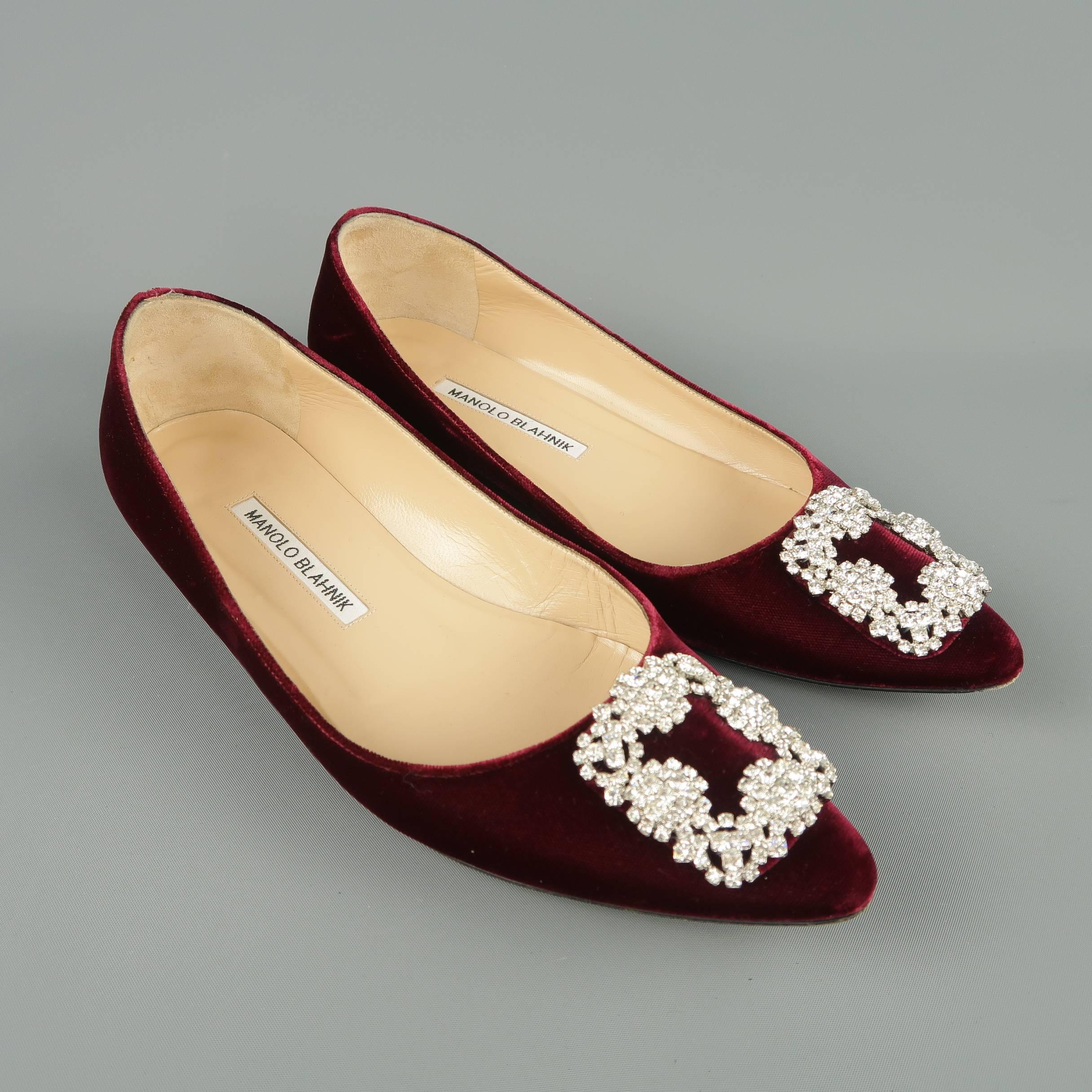 burgundy velvet flats