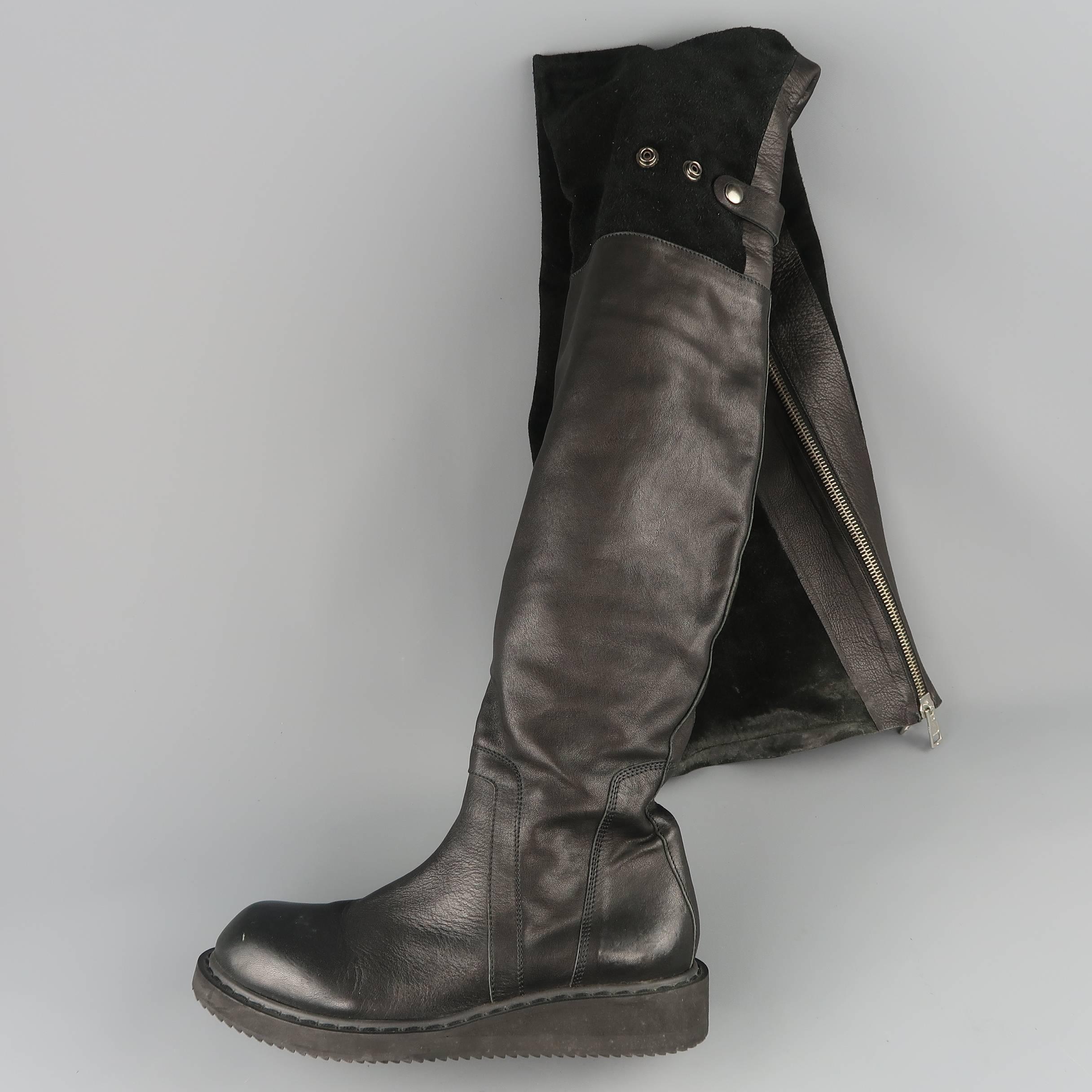 Men's Rick Owens Boots - Spring 2011 Anthem Runway - Leather, Black, Shoes