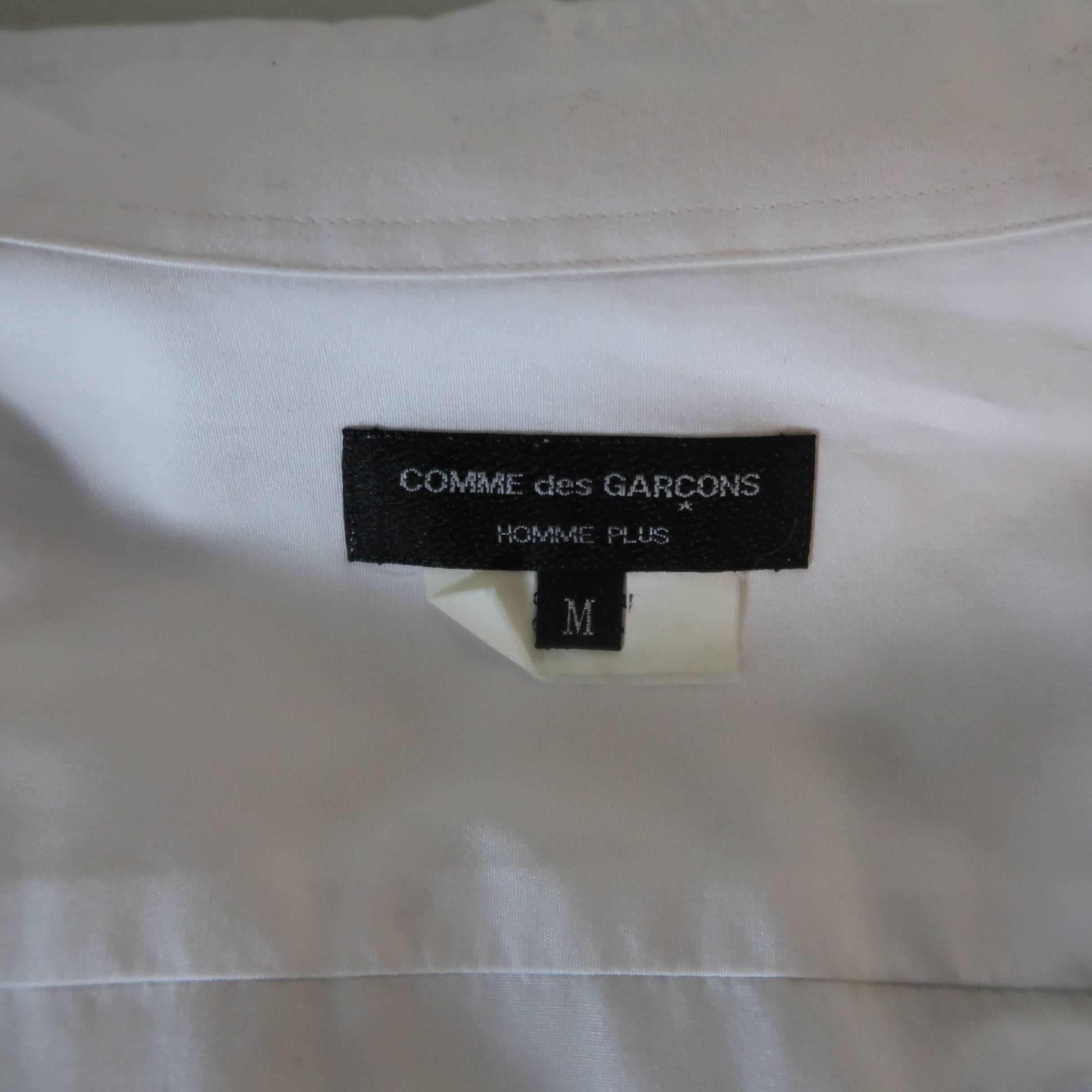 Men's COMME des GARCONS Size M White Cotton Black Circle Cutout Shirt 2