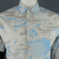 Men's KENZO Size L Sky Print & Black Color Black Long Sleeve Shirt