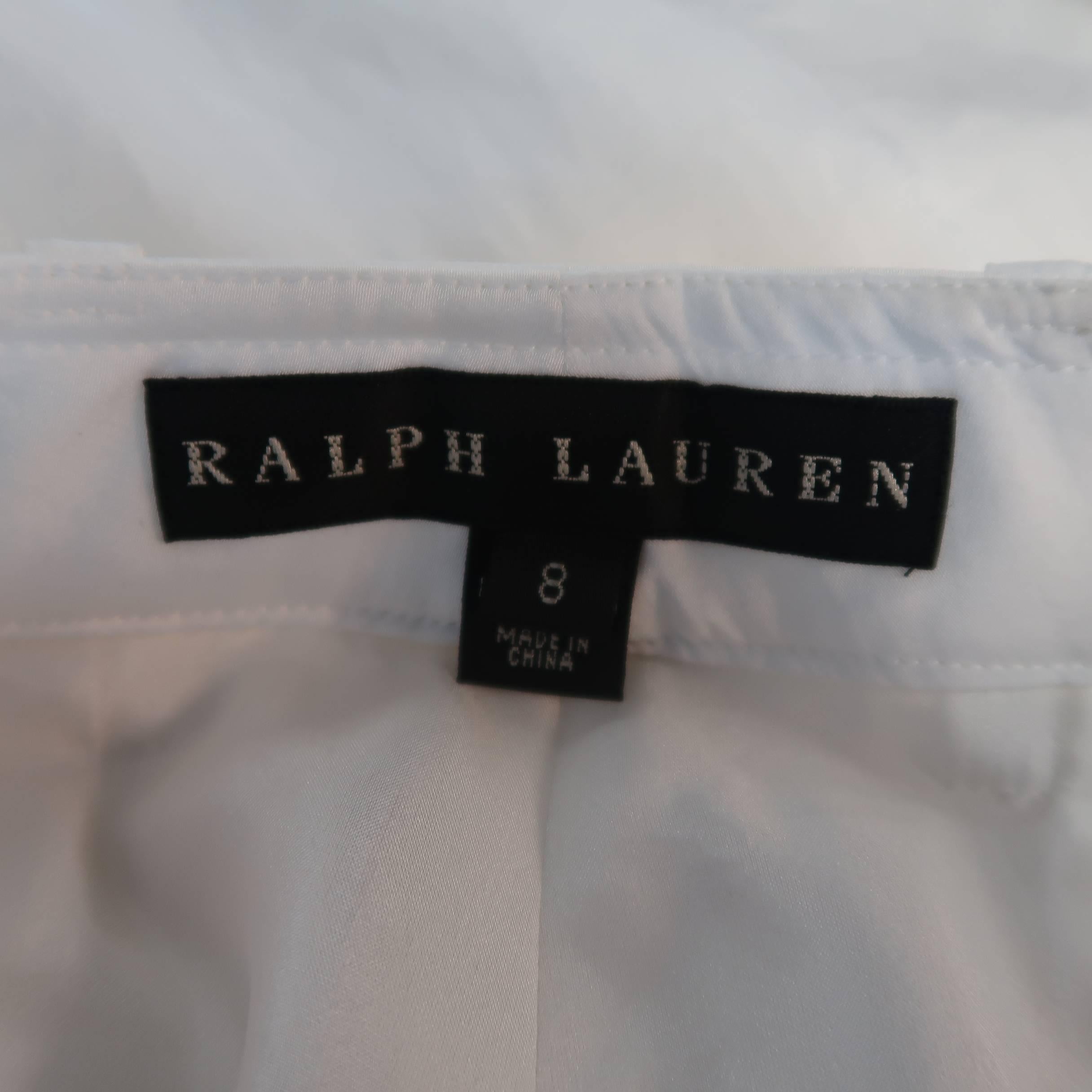 RALPH LAUREN Size 8 White Sheer Satin Cargo Moto Pants 6