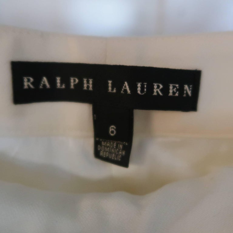 RALPH LAUREN Size 6 Cream Wool Tapered Dress Pants at 1stDibs | cream ...