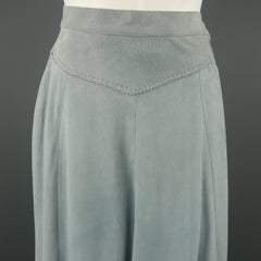 RALPH LAUREN COUNTRY Size 8 Light Blue Suede A Line Maxi Skirt
