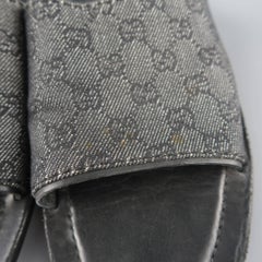 Men's GUCCI Size 11.5 Black Guccissima Monogram Canvas Slide Sandals