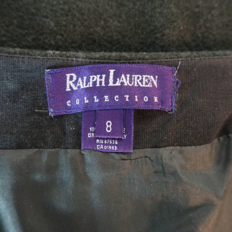 RALPH LAUREN Size 8 Olive Wool / Cashmere A Line Skirt For Sale at ...