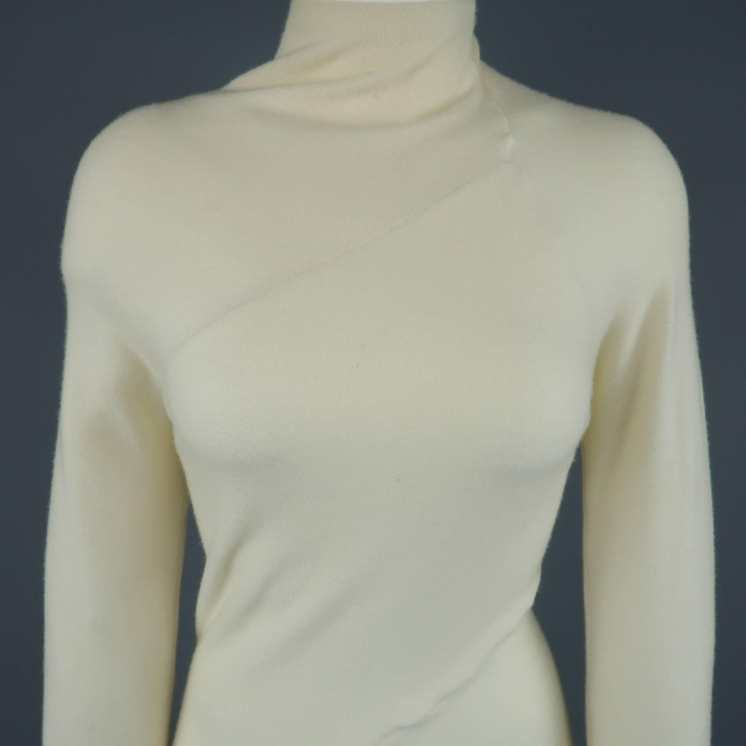 cream turtleneck sweater dress