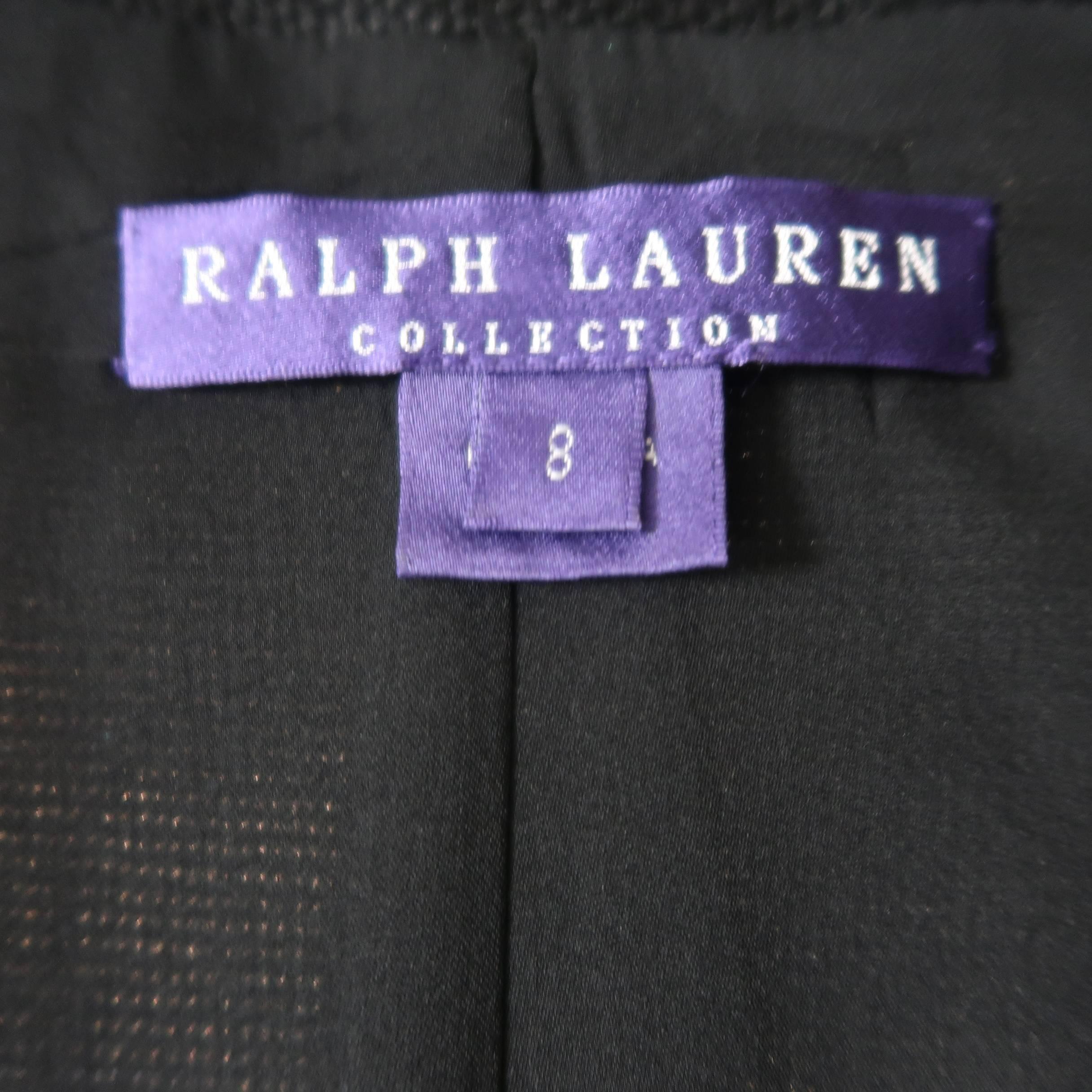 RALPH LAUREN Size 8 Black Woven Linen Scoop Neck Dress 3
