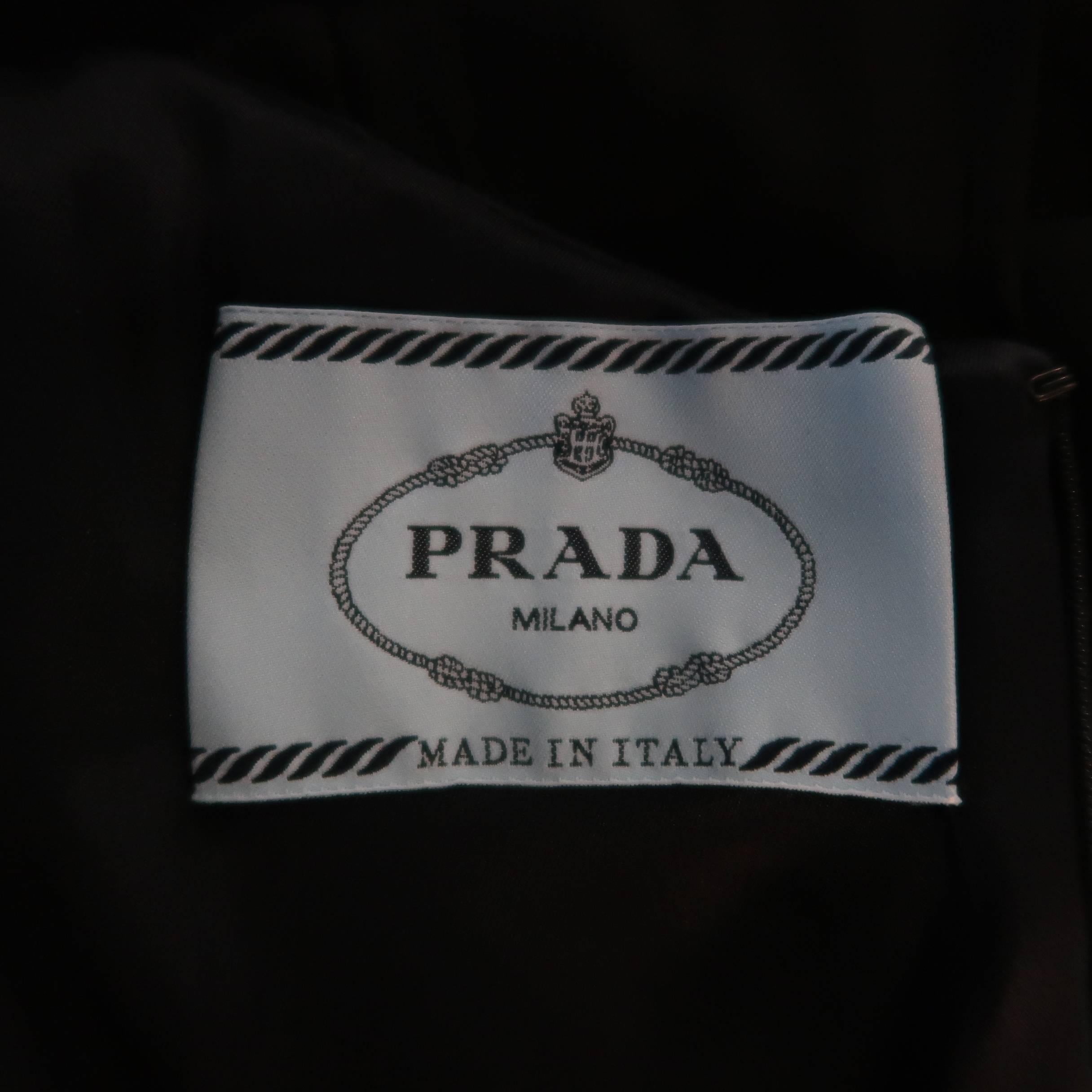 PRADA Size 6 Navy Wool Black Sheer Top Cocktail Dress 2