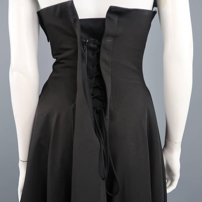 Yohji Yamamoto Black Deconstructed Bustier Cocktail Dress at