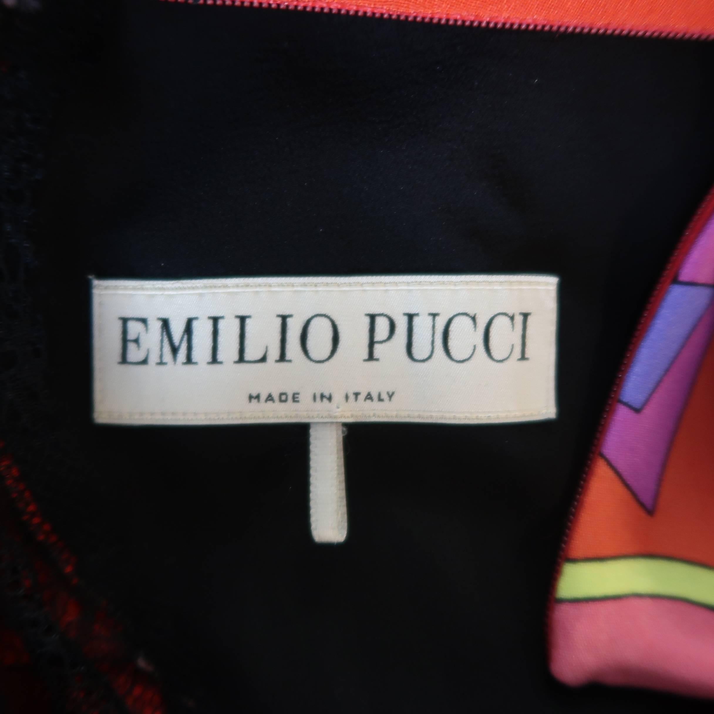 EMILIO PUCCI Dress - Pre-Fall 2015 Runway - Pink & Red Print Column Gown 6