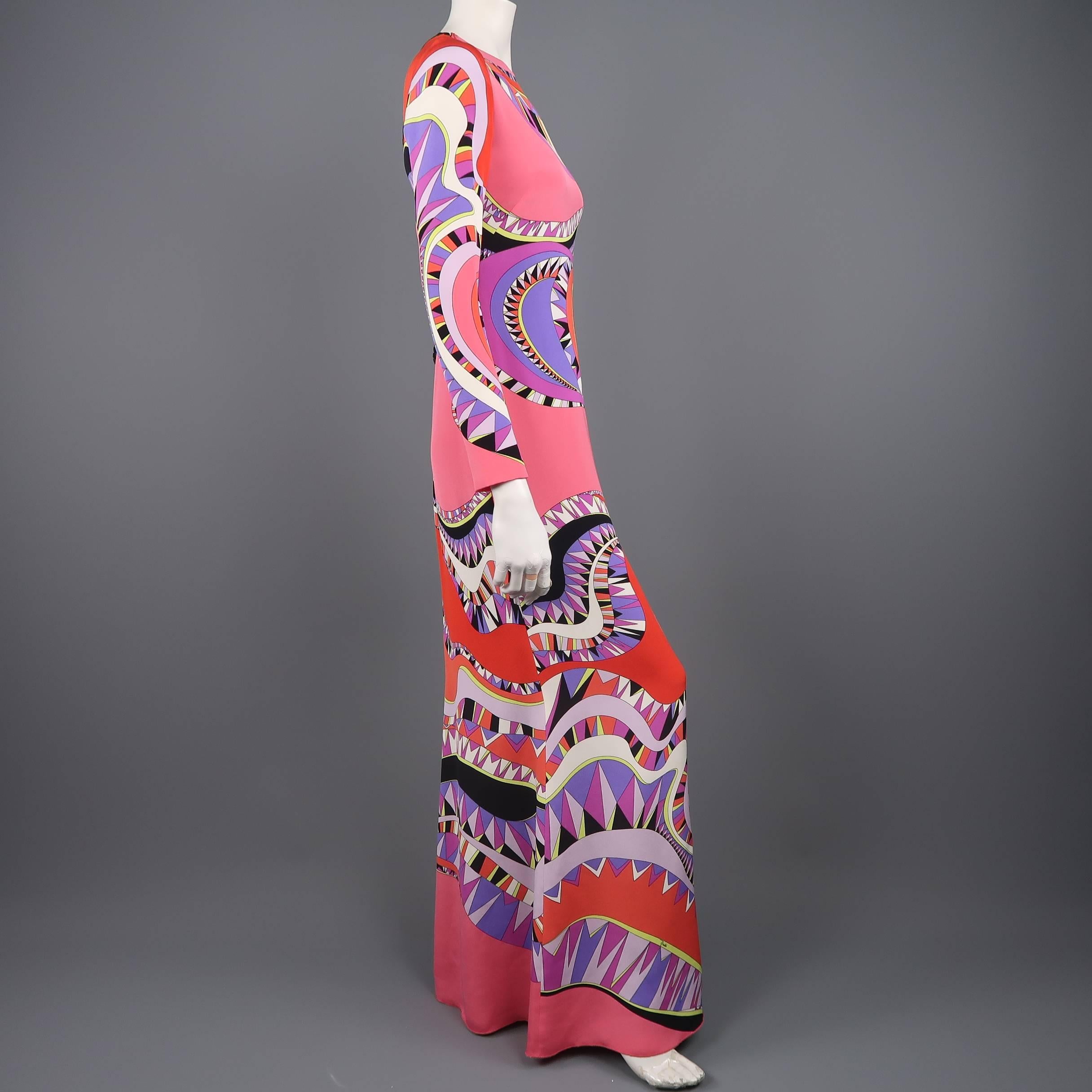 EMILIO PUCCI Dress - Pre-Fall 2015 Runway - Pink & Red Print Column Gown 1