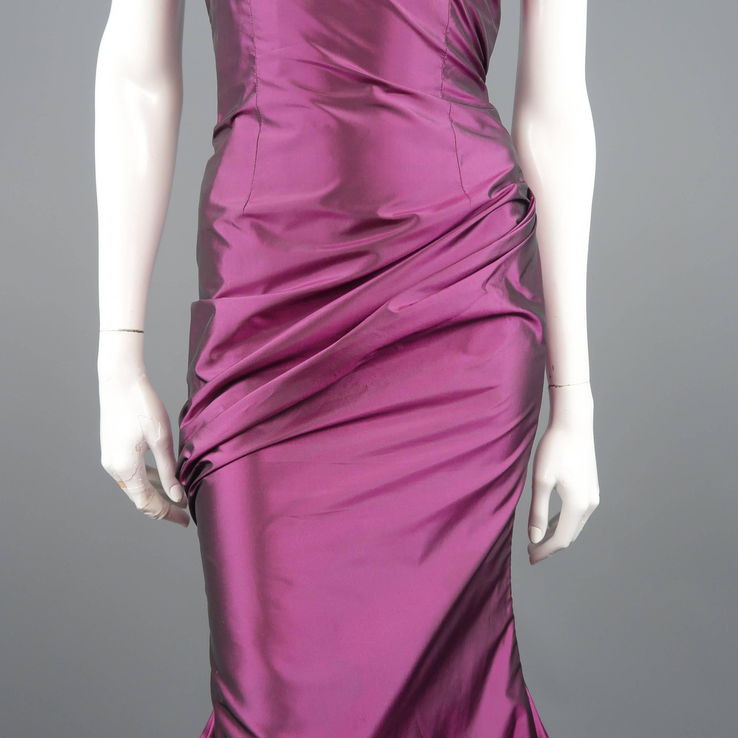 purple silk gown