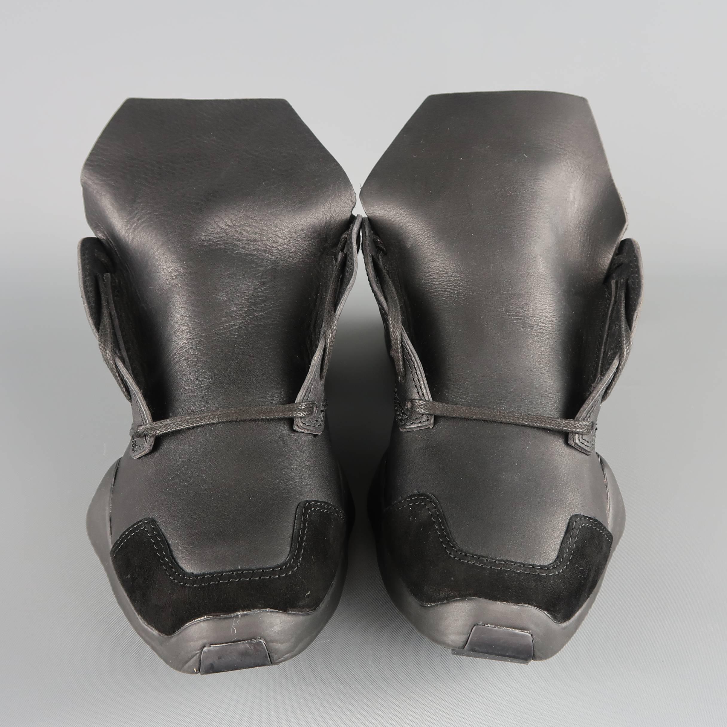 Rick Owens Adidas Women's Black Leather Runner Sneakers 2