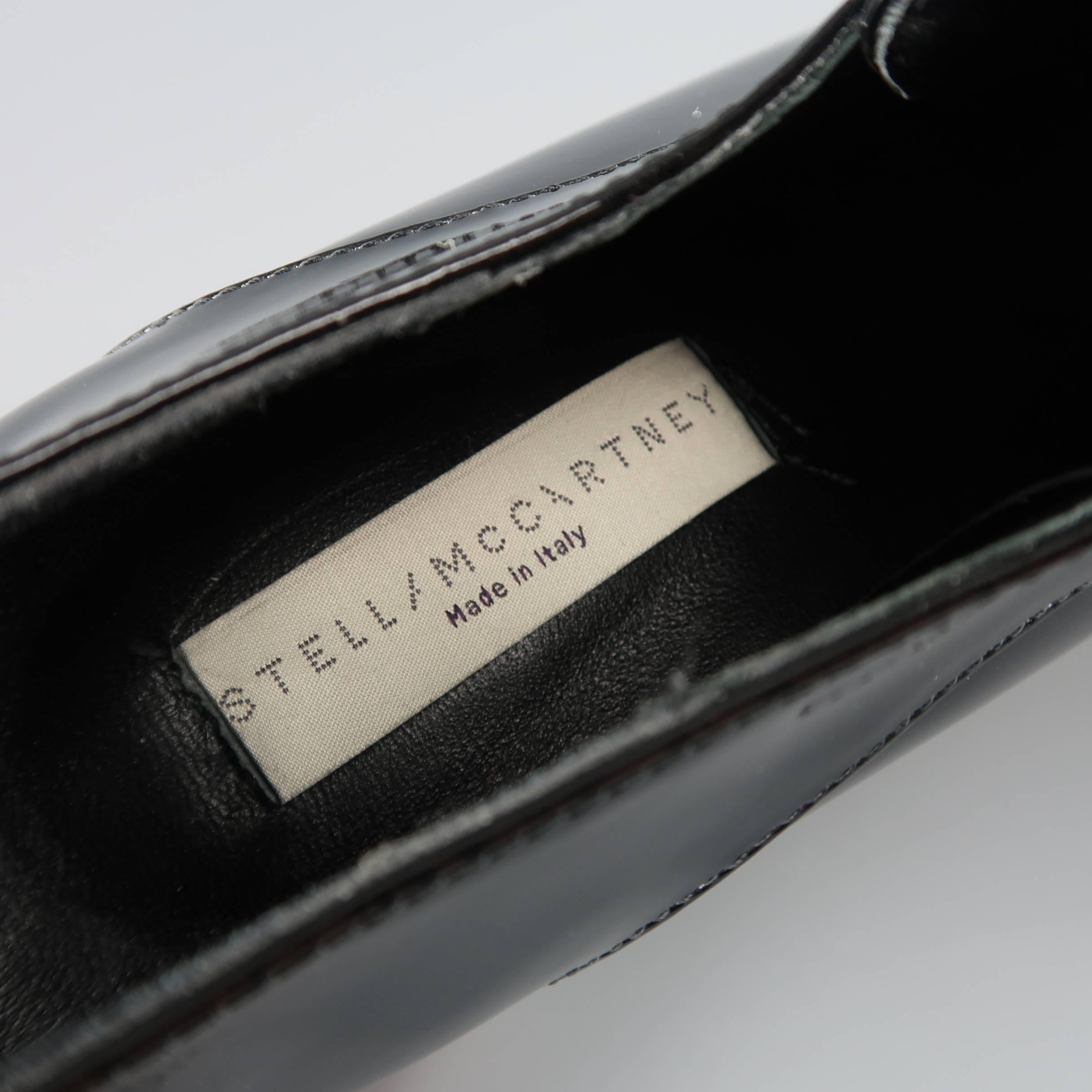 Stella Mccartney Black Platform Faux Patent Leather Elyse Platform Shoes 2