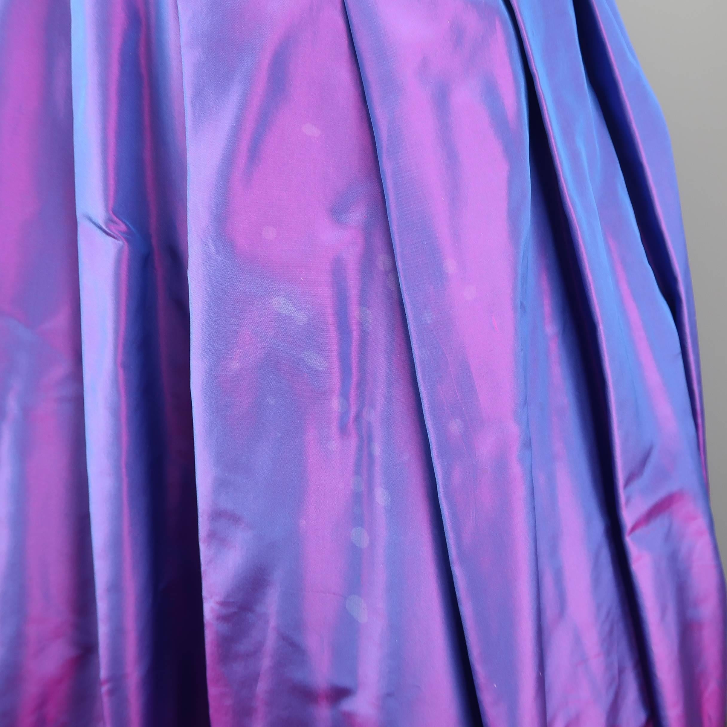 Vintage LINDKA CIERACH Size 10 Purple Silk Taffeta Jacket Skirt Evening Ensemble 6