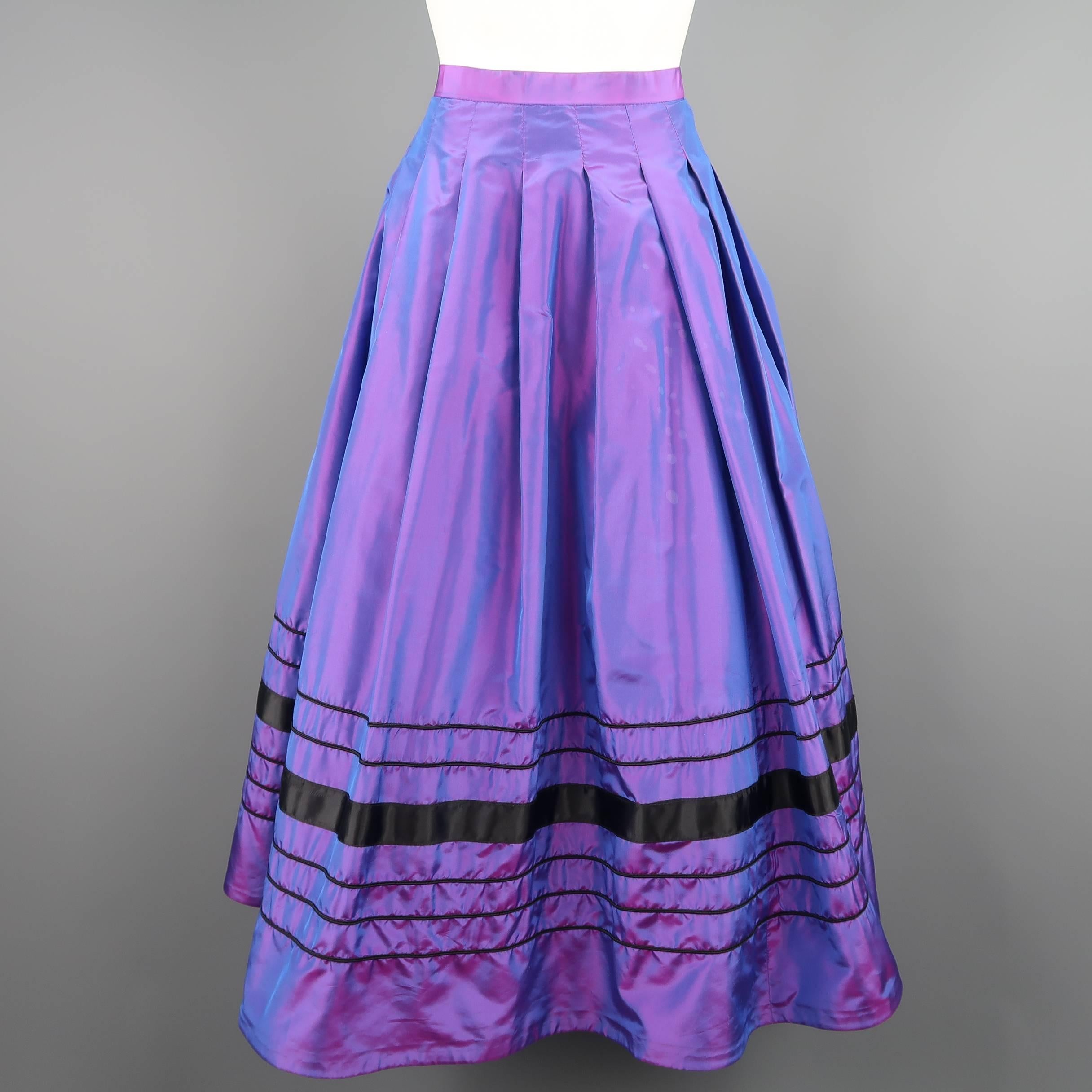 Vintage LINDKA CIERACH Size 10 Purple Silk Taffeta Jacket Skirt Evening Ensemble 5