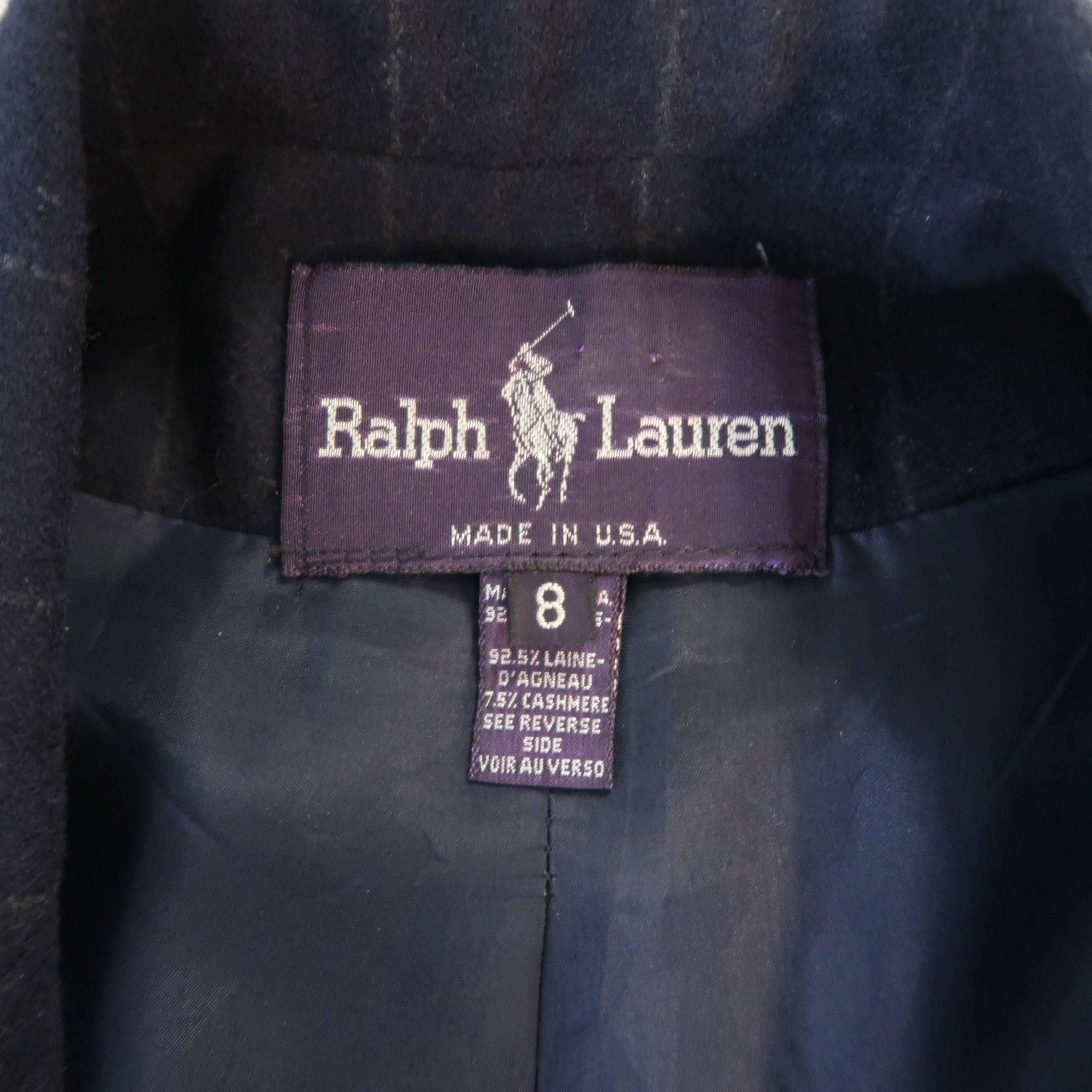 Ralph Lauren Navy Chalkstripe Wool Pleated Peak Lapel Jacket Pants Suit 4