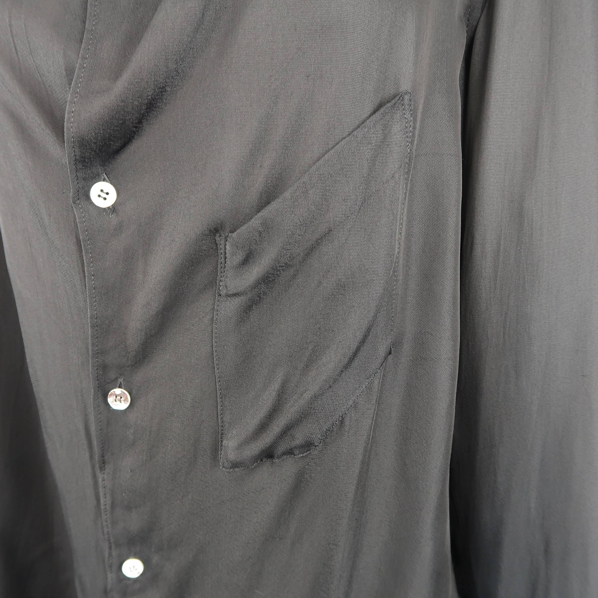 Comme Des Garcons Black Rayon Oversized Collared Blouse In Fair Condition In San Francisco, CA