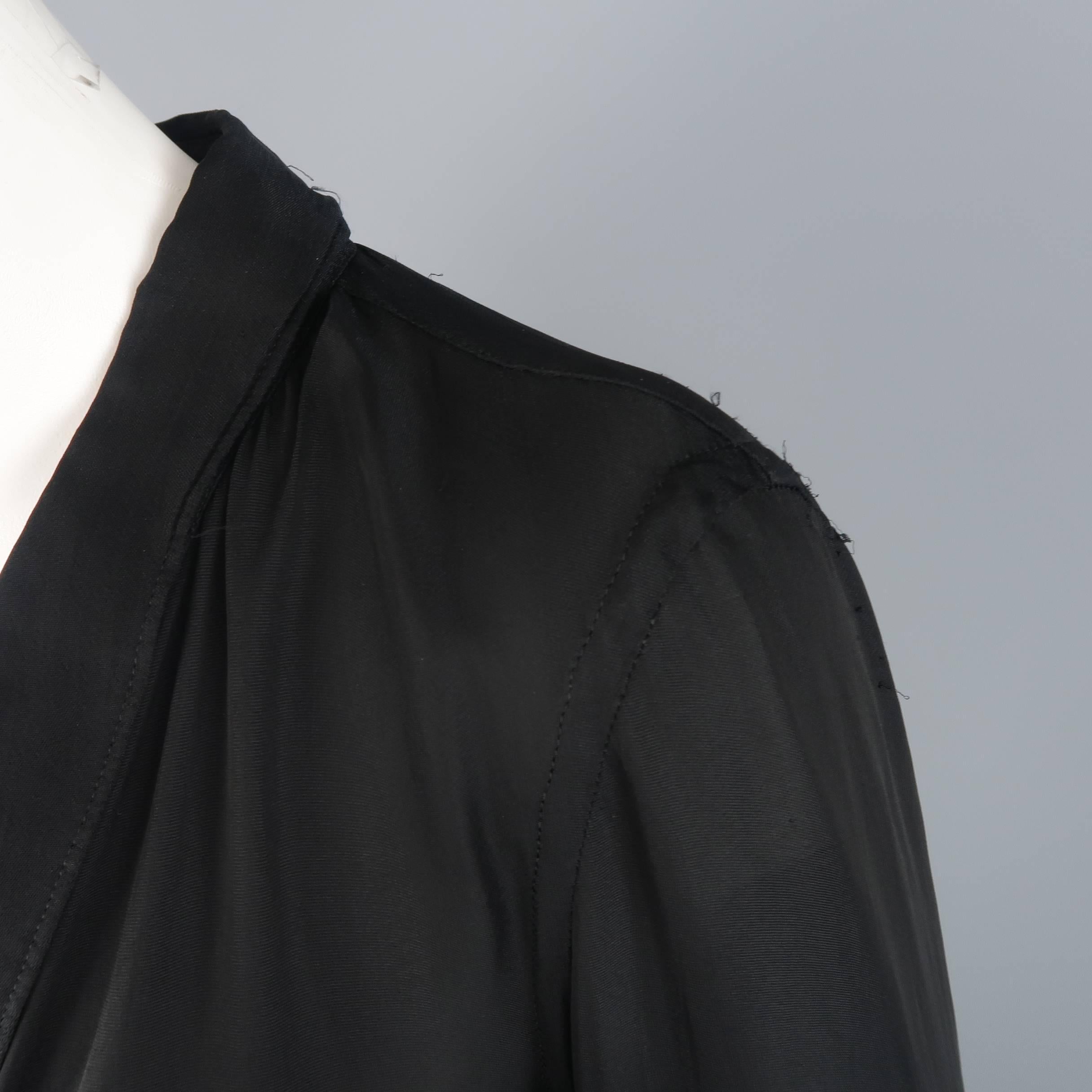 Women's Comme Des Garcons Black Rayon Oversized Collared Blouse