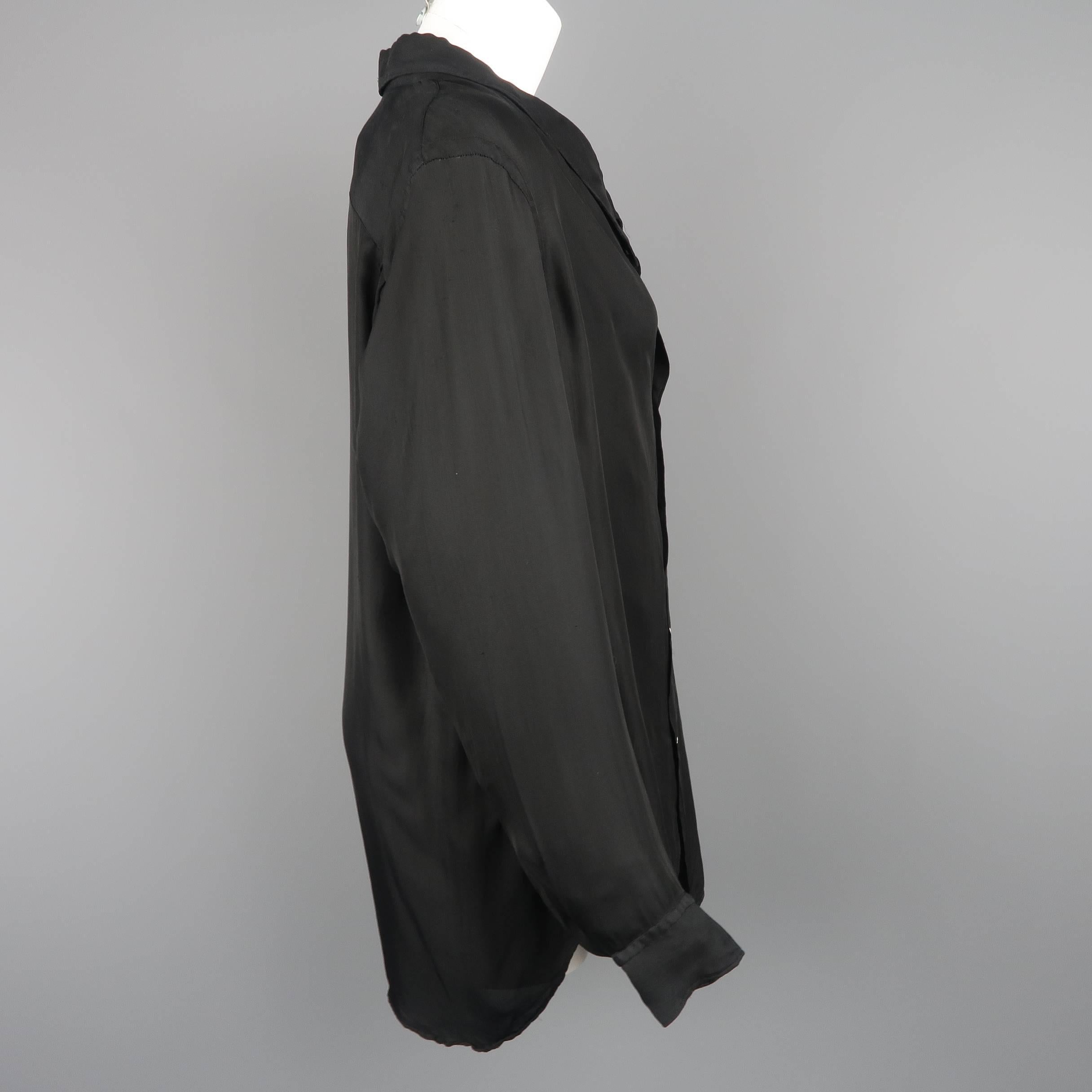 Comme Des Garcons Black Rayon Oversized Collared Blouse 1