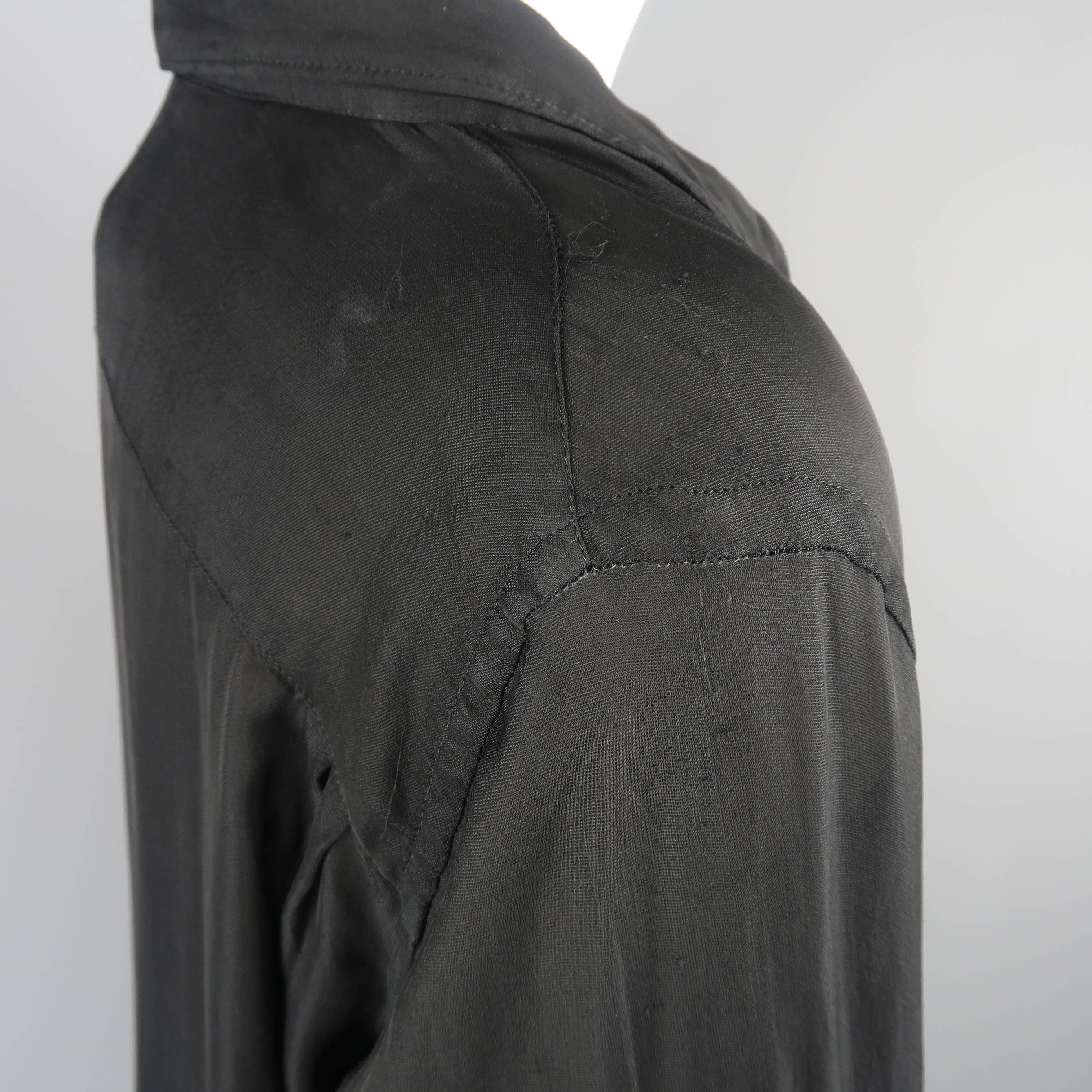 Comme Des Garcons Black Rayon Oversized Collared Blouse 2