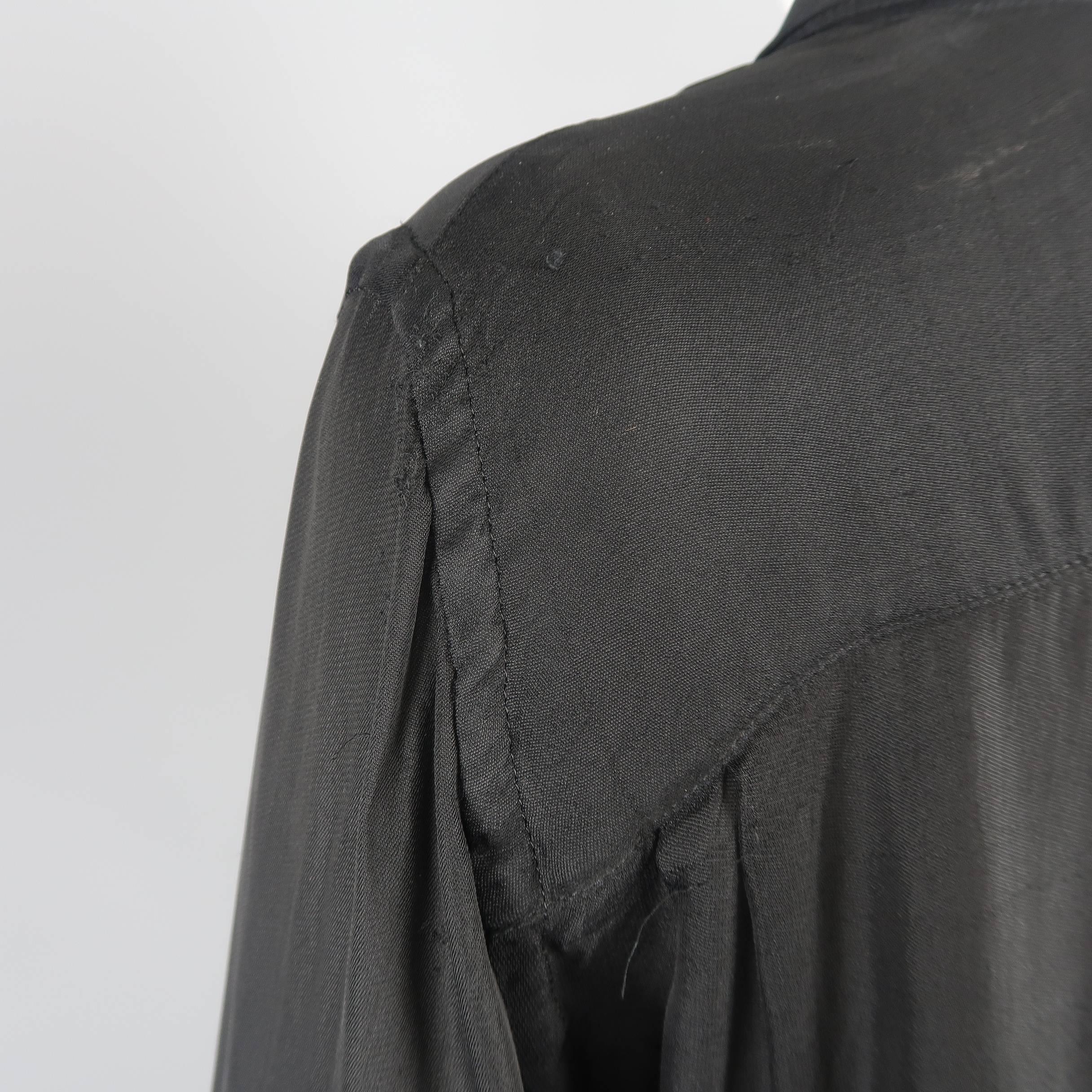 Comme Des Garcons Black Rayon Oversized Collared Blouse 4
