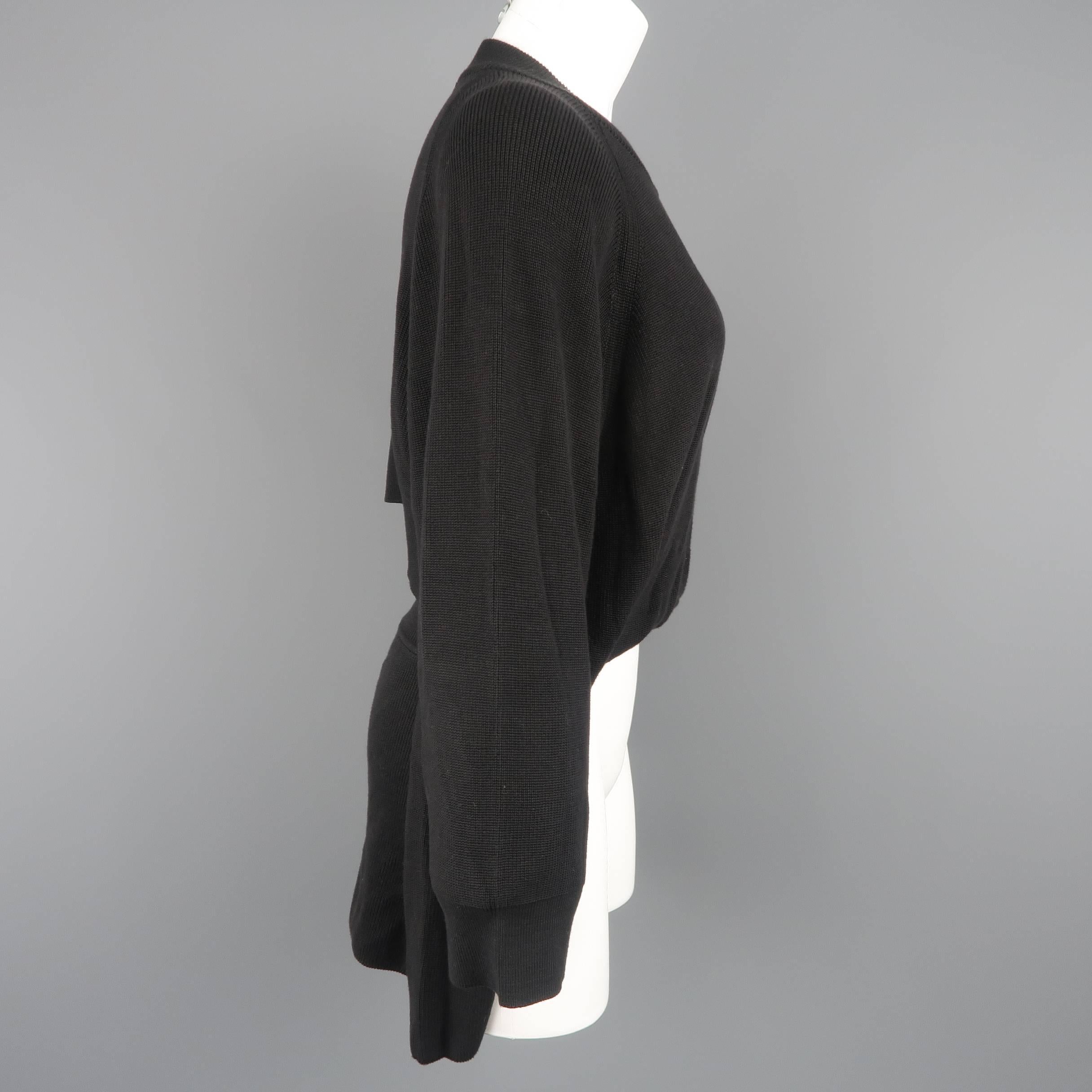 Issey Miyake Black Cotton Knit Transformative Pullover 1