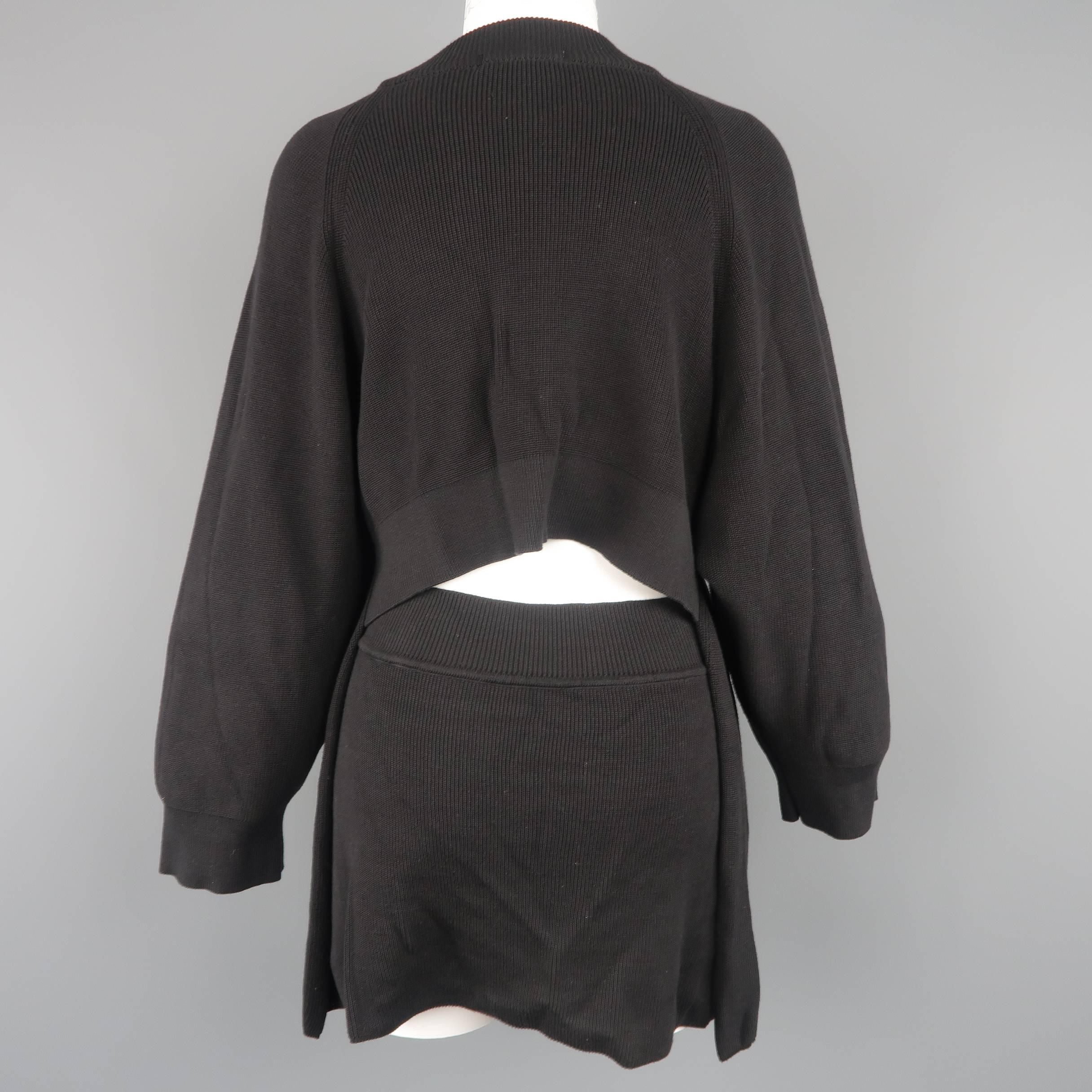 Issey Miyake Black Cotton Knit Transformative Pullover 2