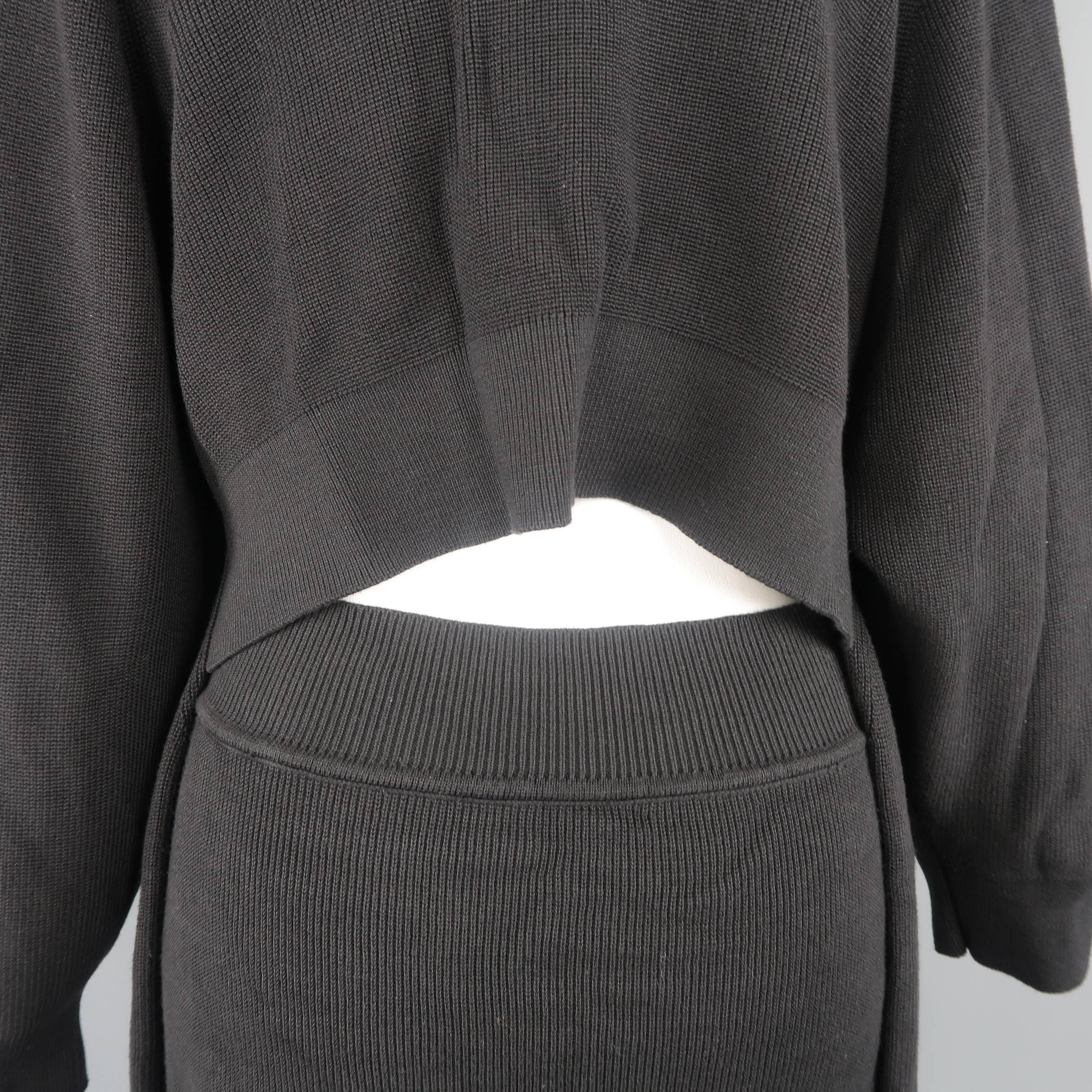 Issey Miyake Black Cotton Knit Transformative Pullover 3