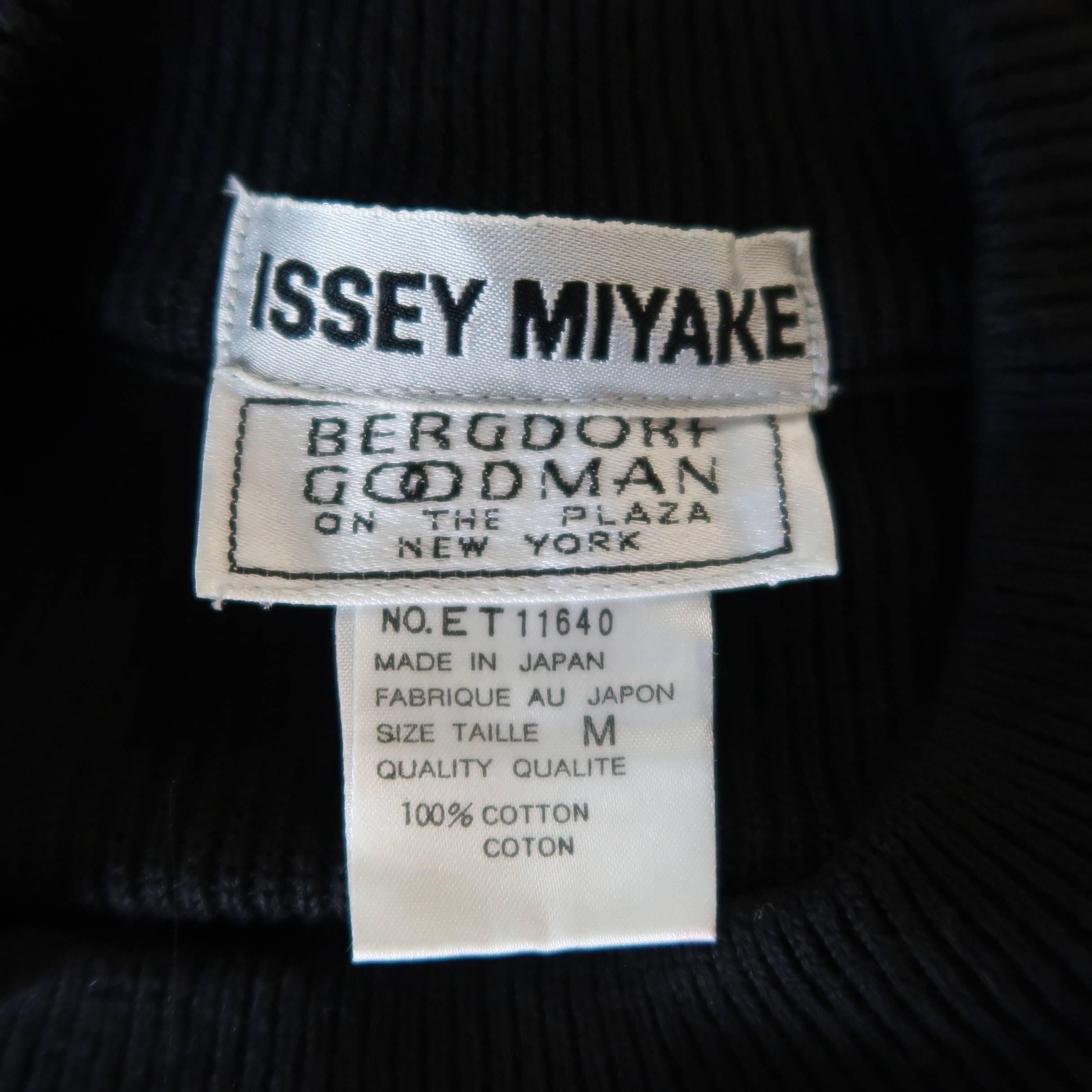 Issey Miyake Black Cotton Knit Transformative Pullover 4