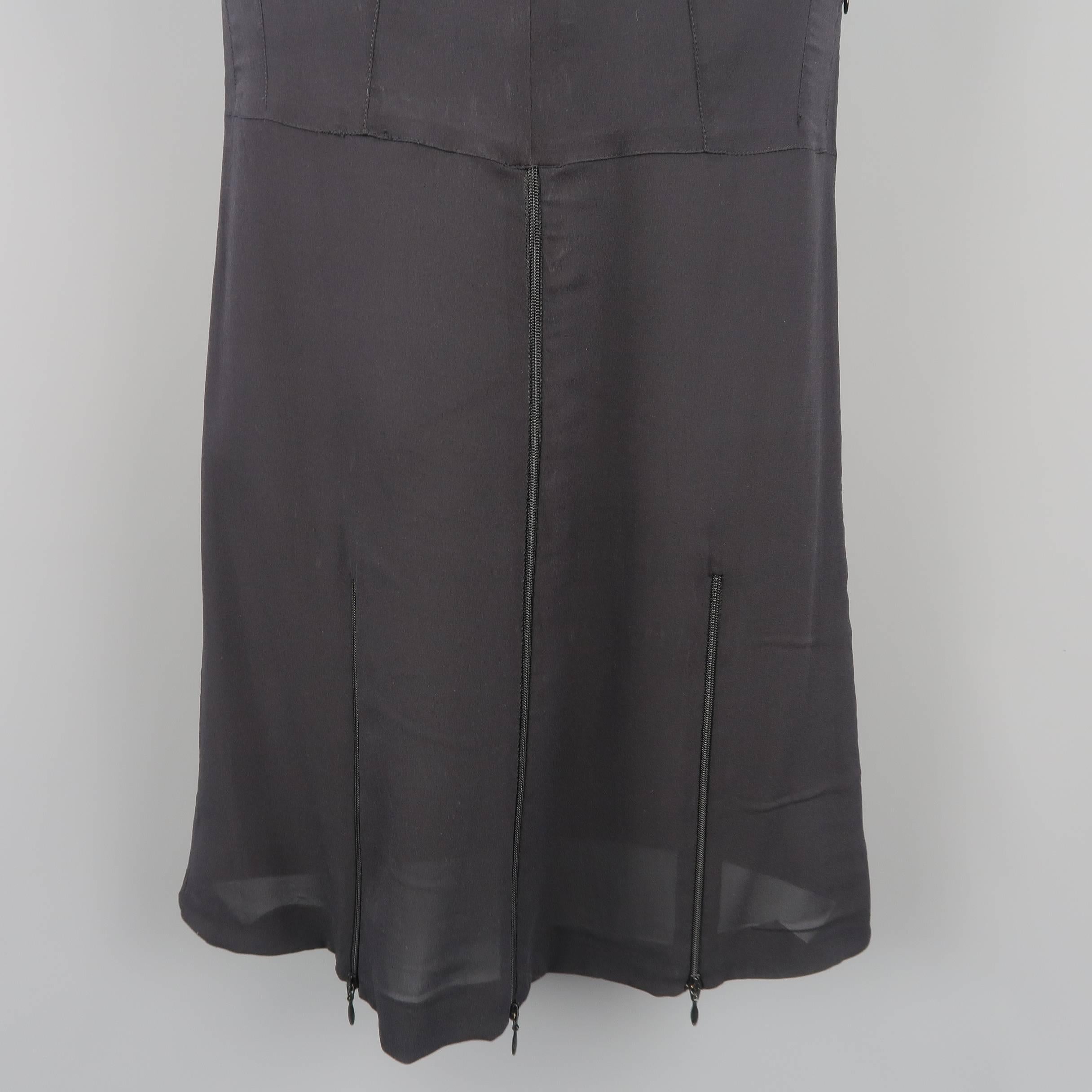 Dolce & Gabbana Black Stretch Chiffon Zip Long Fishtail Skirt 2