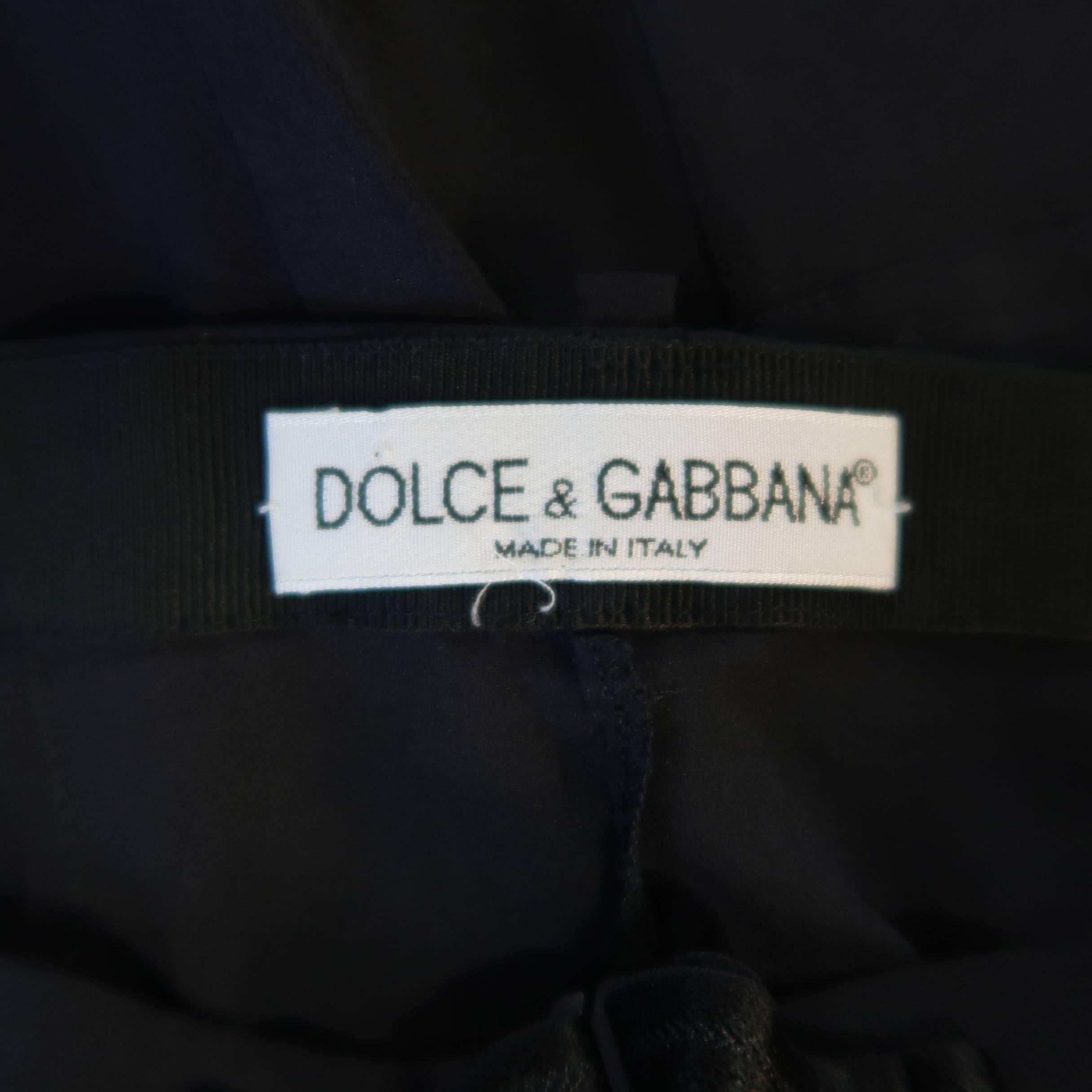 Dolce & Gabbana Black Stretch Chiffon Zip Long Fishtail Skirt 3