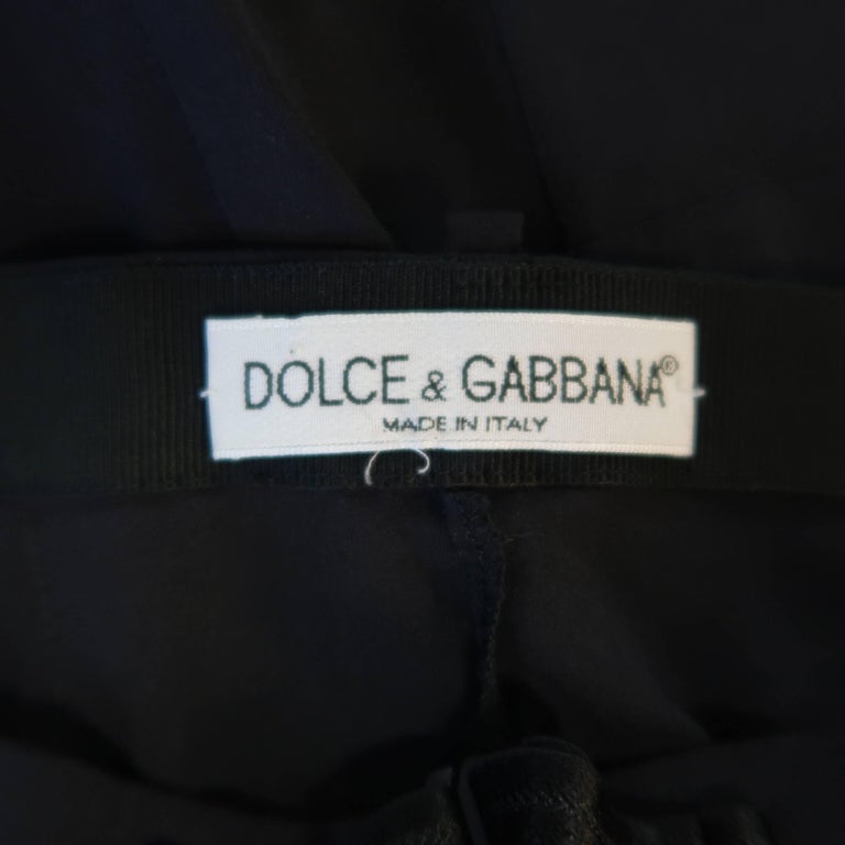 Dolce and Gabbana Black Stretch Chiffon Zip Long Fishtail Skirt at ...