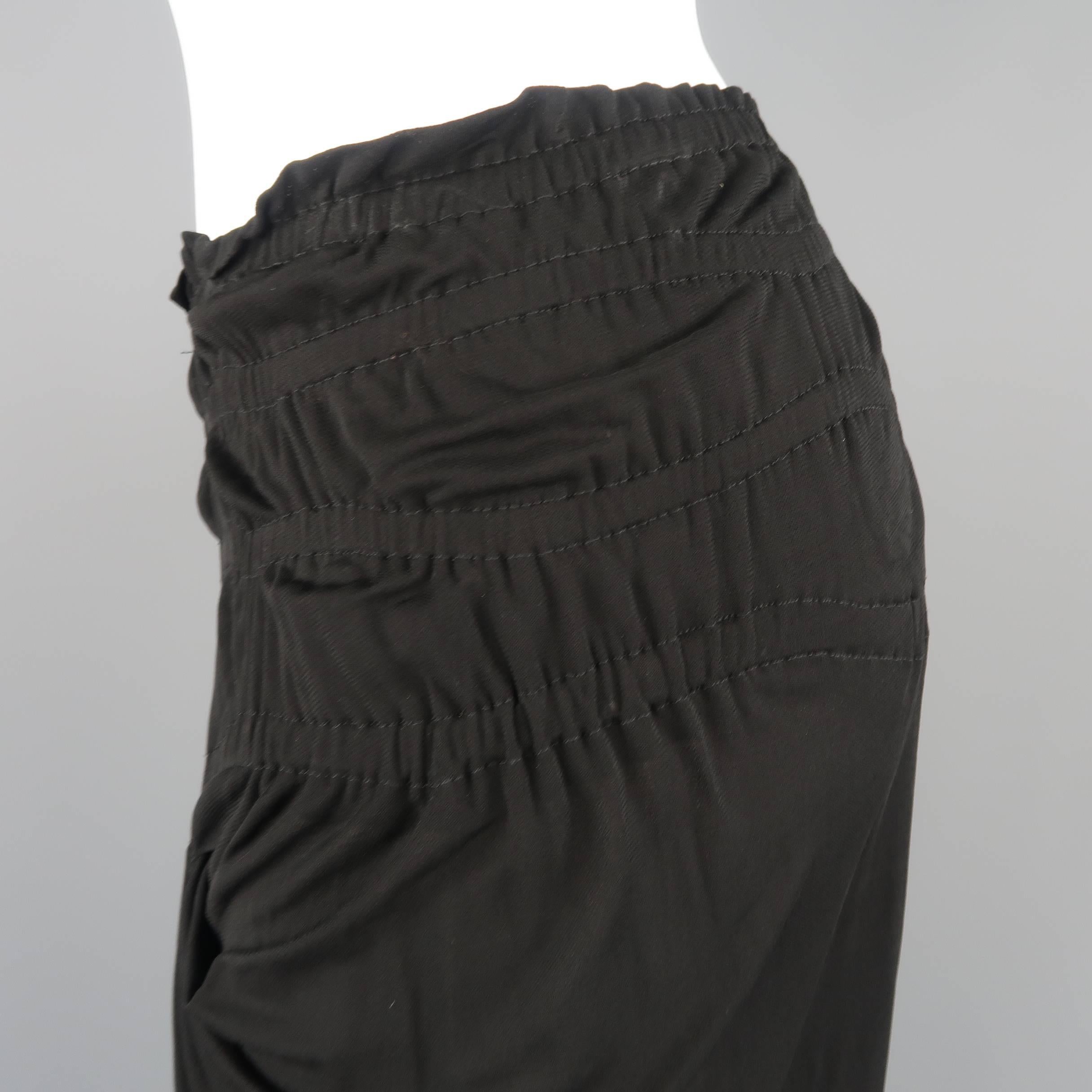 YVES SAINT LAURENT by TOM FORD Size M Black Gathered Viscose Ruffle Skirt 2