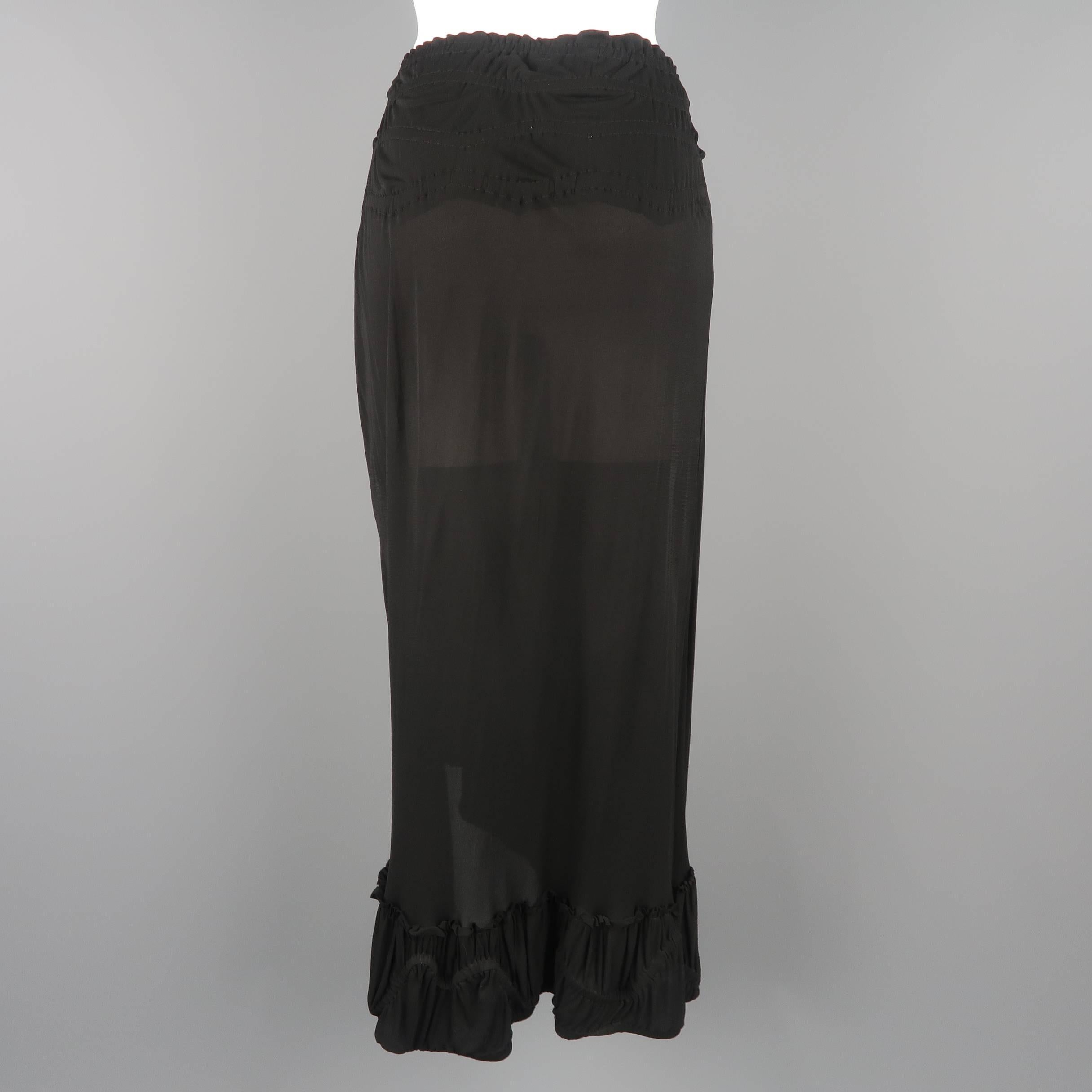YVES SAINT LAURENT by TOM FORD Size M Black Gathered Viscose Ruffle Skirt 5