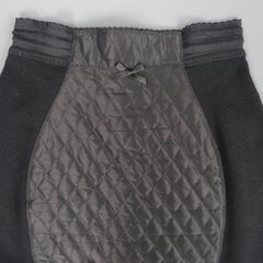 JEAN PAUL GAULTIER Size 2 Black Quilted Lace Up Girdle Skirt