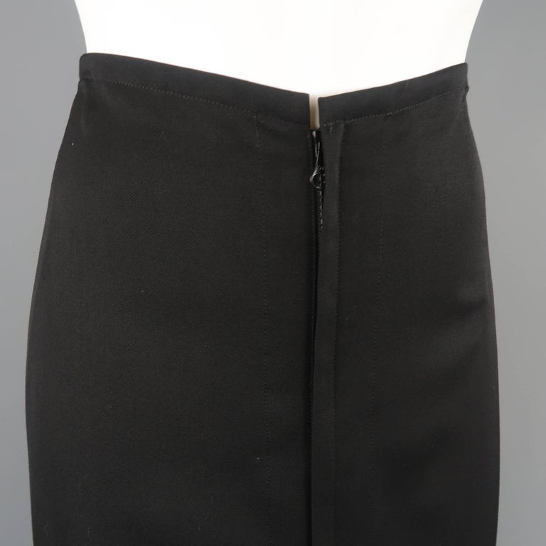 YOHJI YAMAMOTO Size XS Black Wool Double Zip Long A line Skirt at ...
