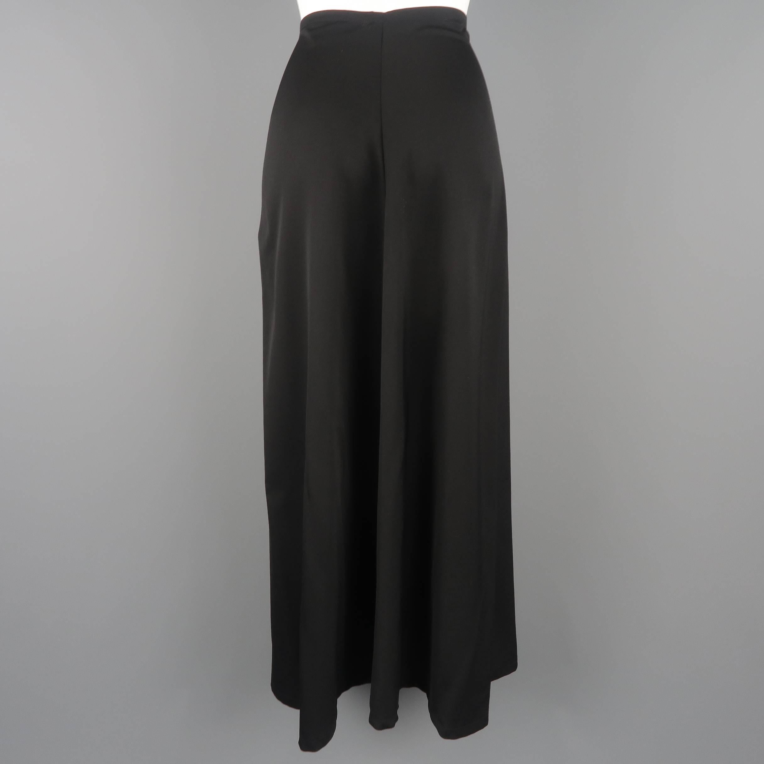 YOHJI YAMAMOTO Size XS Black Wool Double Zip Long A line Skirt In Excellent Condition In San Francisco, CA