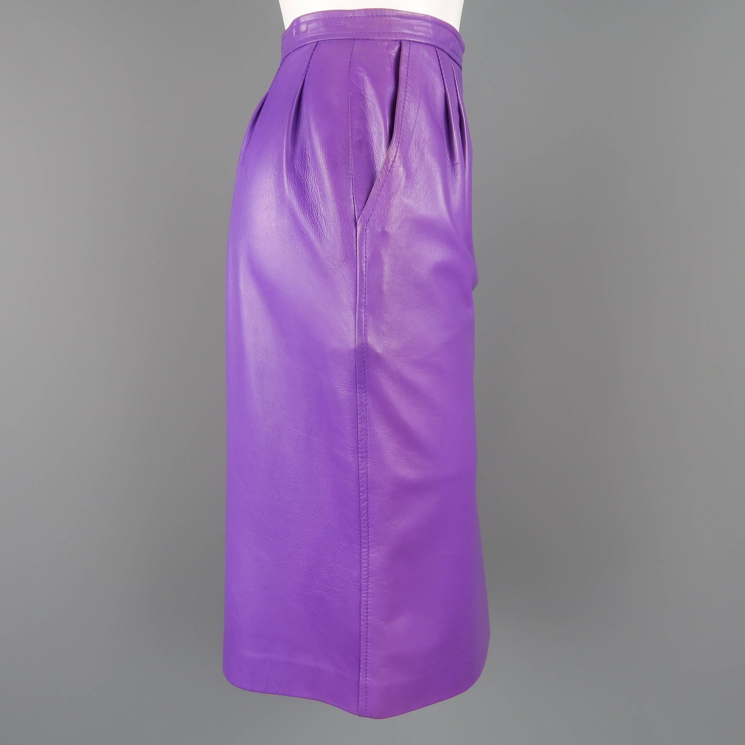 purple leather skirts