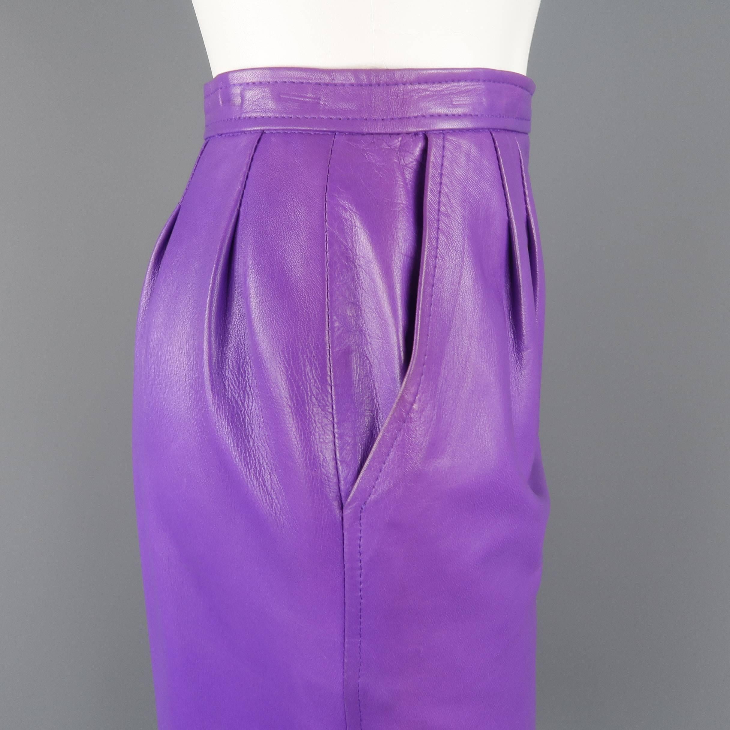 lavender leather skirt