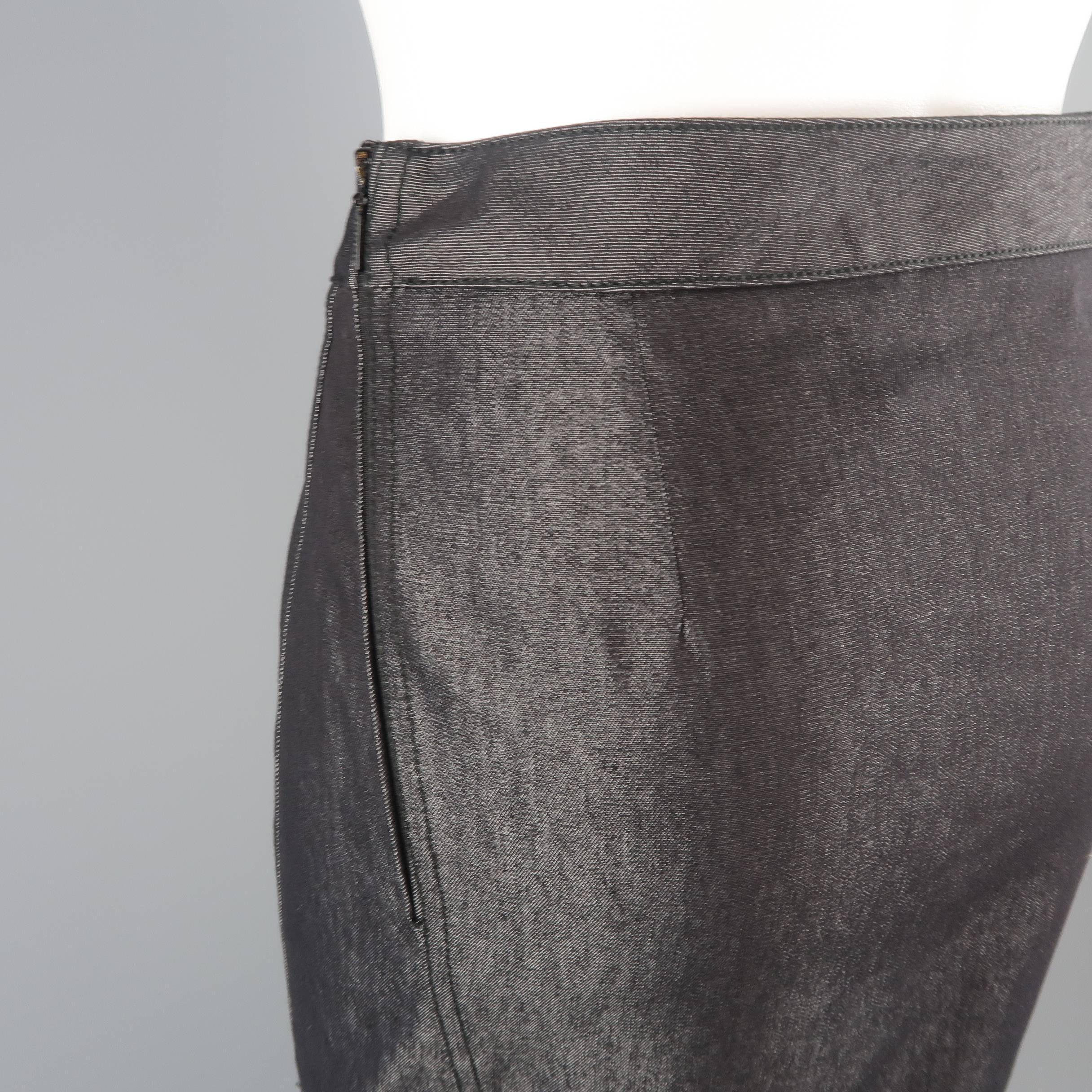 Women's GUCCI Size 4 Metallic Denim Pencil Skirt