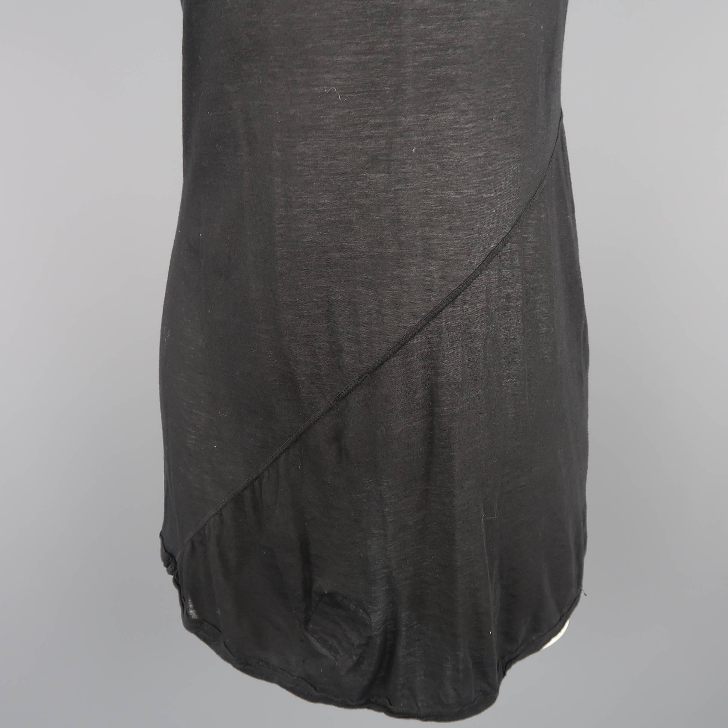 DRKSHDW by RICK OWENS Size M Black Viscose /silk Burnot Tank In Good Condition In San Francisco, CA