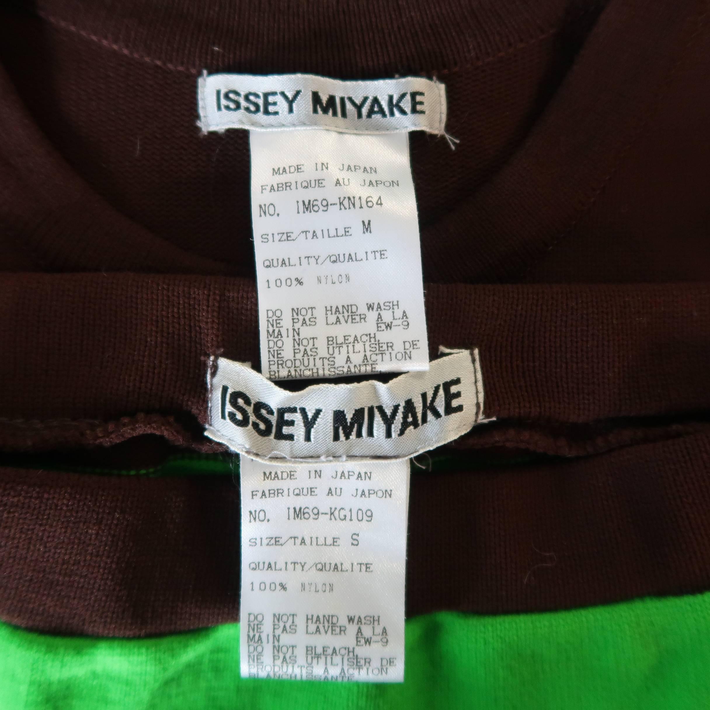 ISSEY MIYAKE Size M Green Brown & Purple Color Block Knit Skirt Set 3