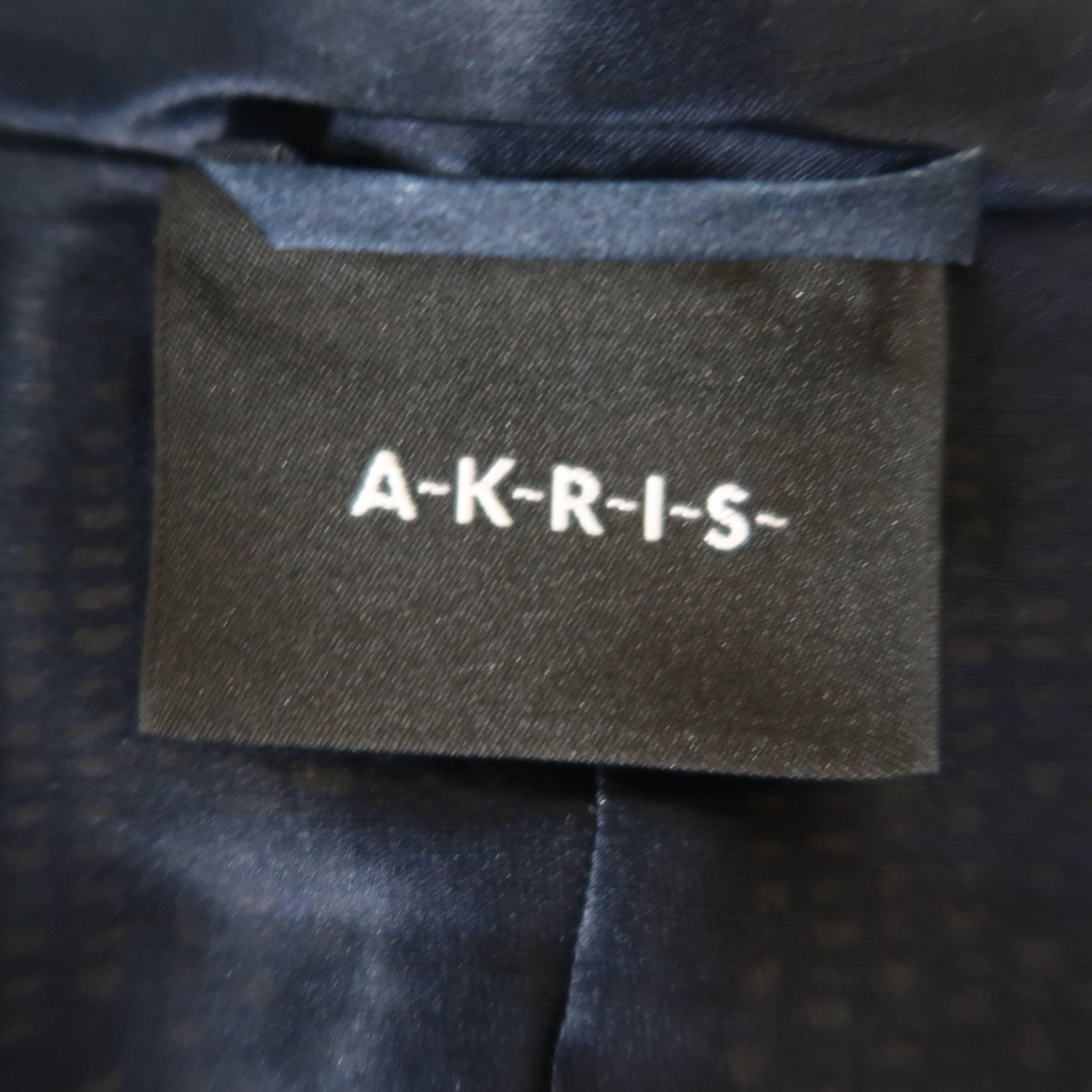 AKRIS Size 6 Navy Mesh Knit Jacket Chiffon Camisole Skirt Set 7