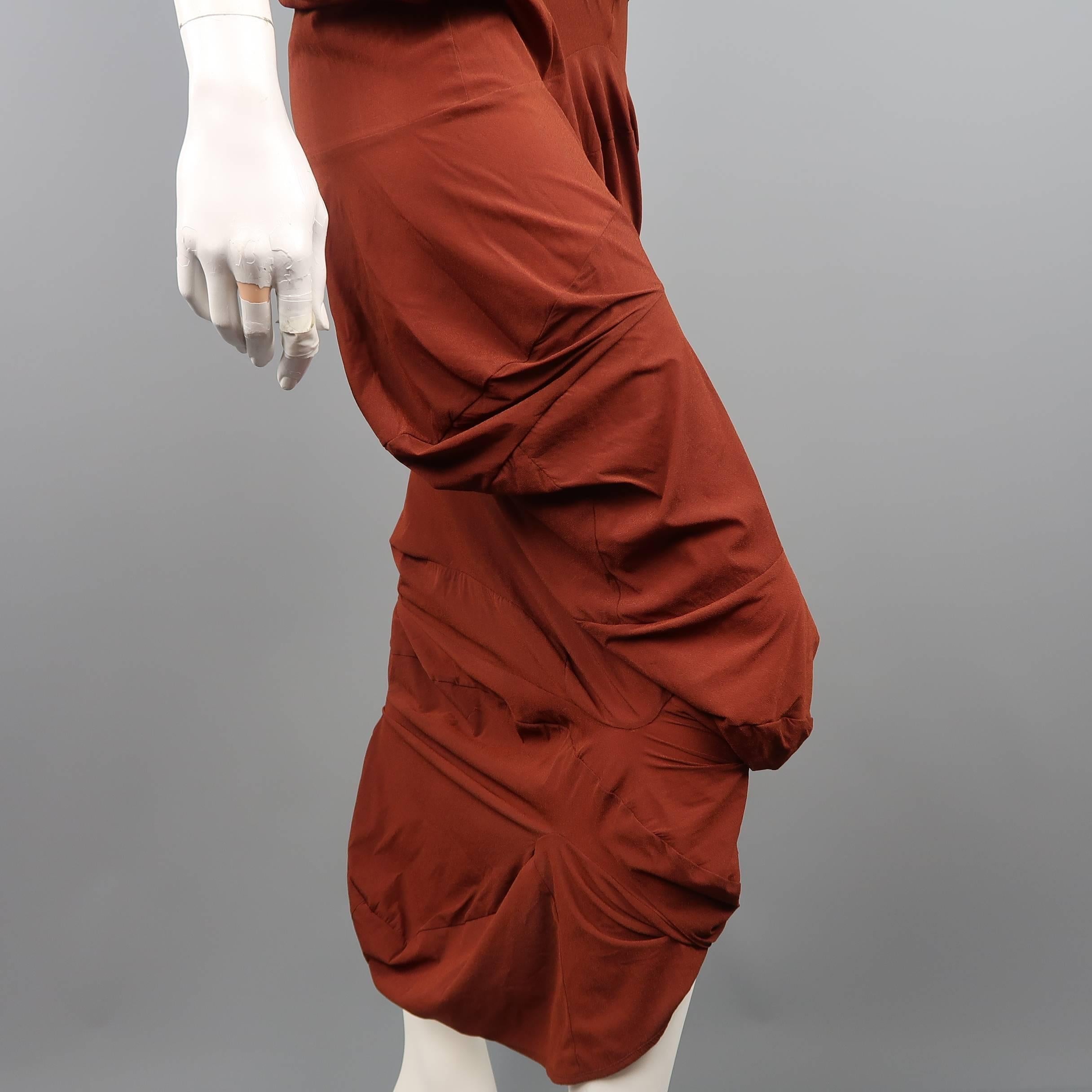 COMME des GARCONS Size S Rust Stretch Crepe Lumps Tube Dress 3