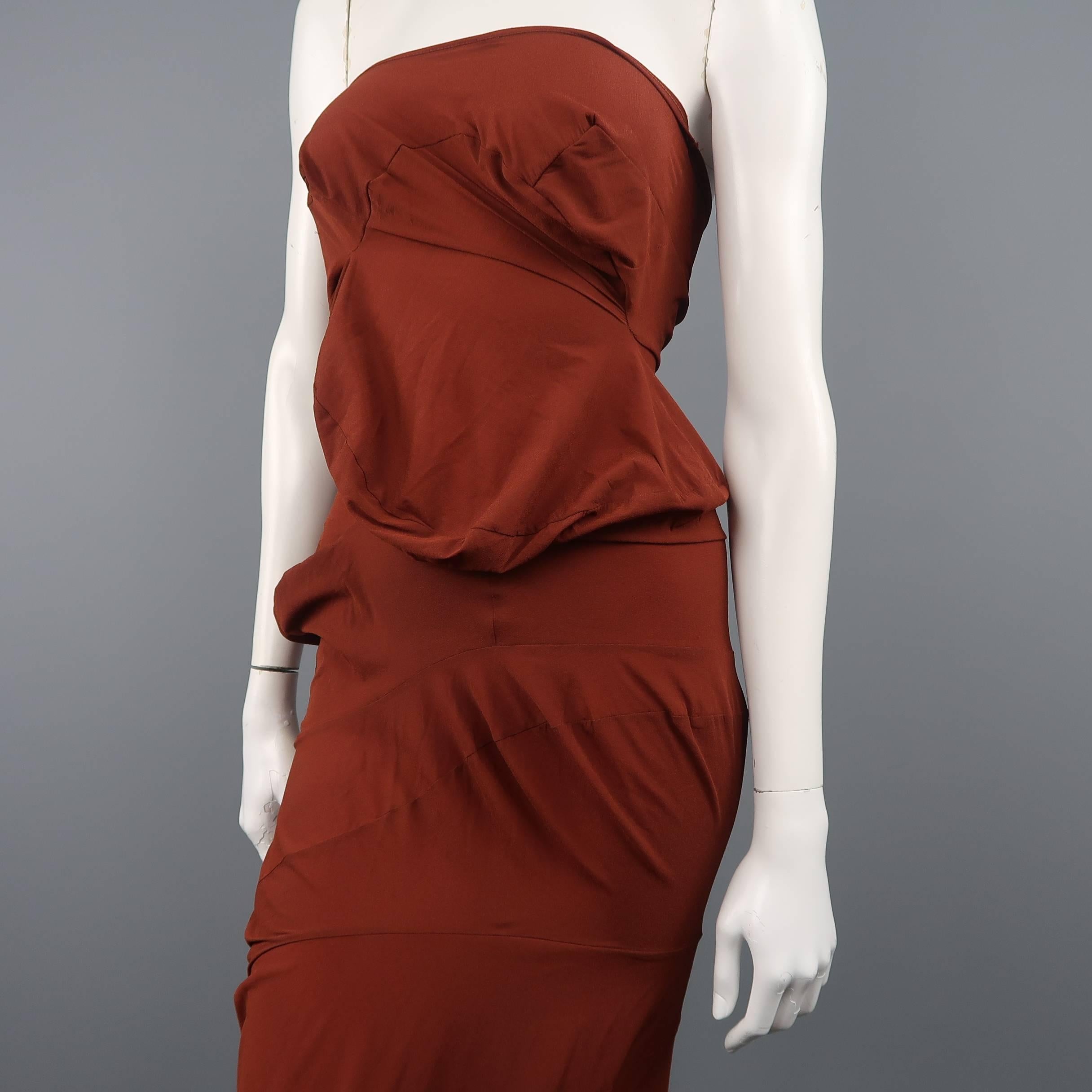 Women's COMME des GARCONS Size S Rust Stretch Crepe Lumps Tube Dress